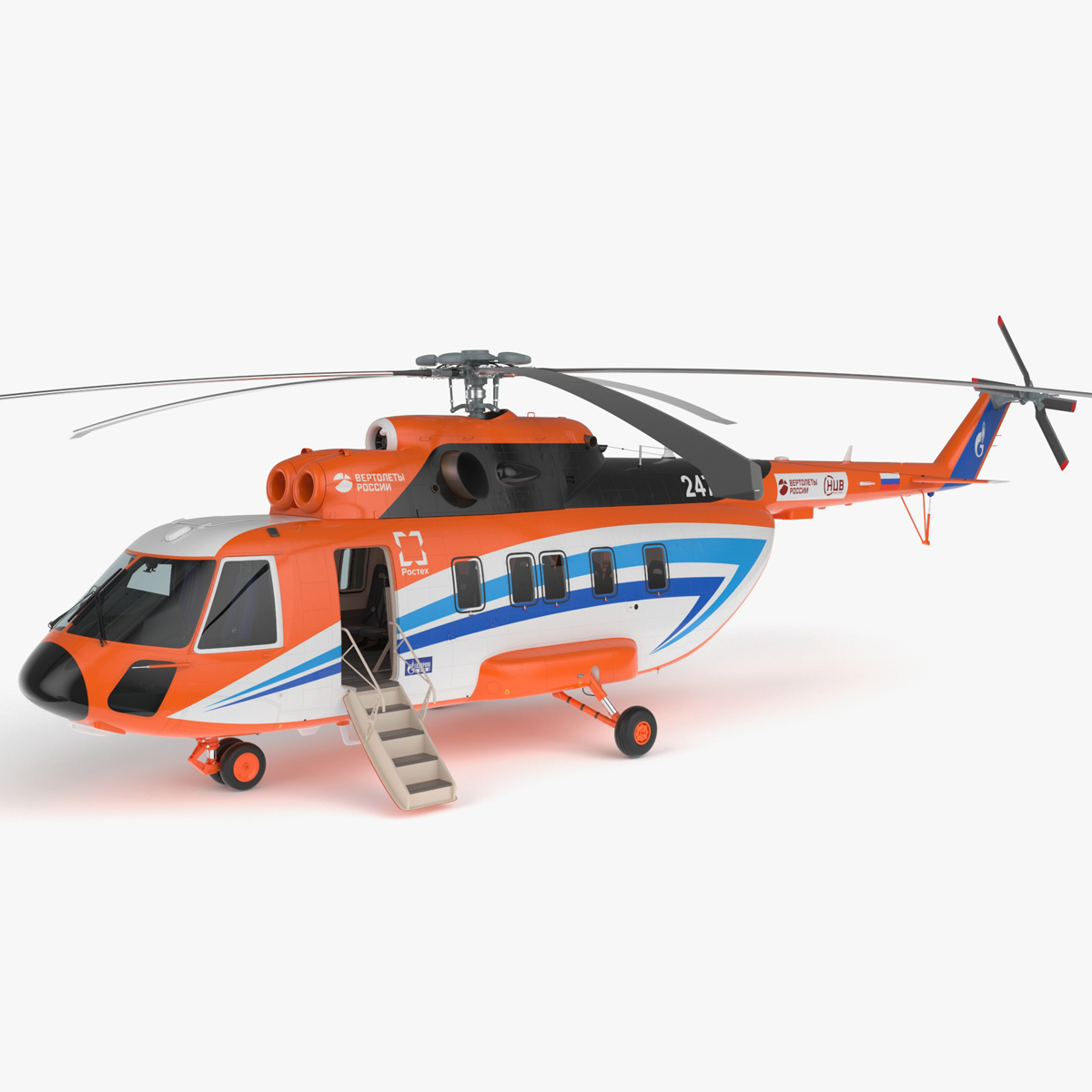 Russian Helicopter Gazprom MI-171 A3 Rigged for Cinema 4D 3D