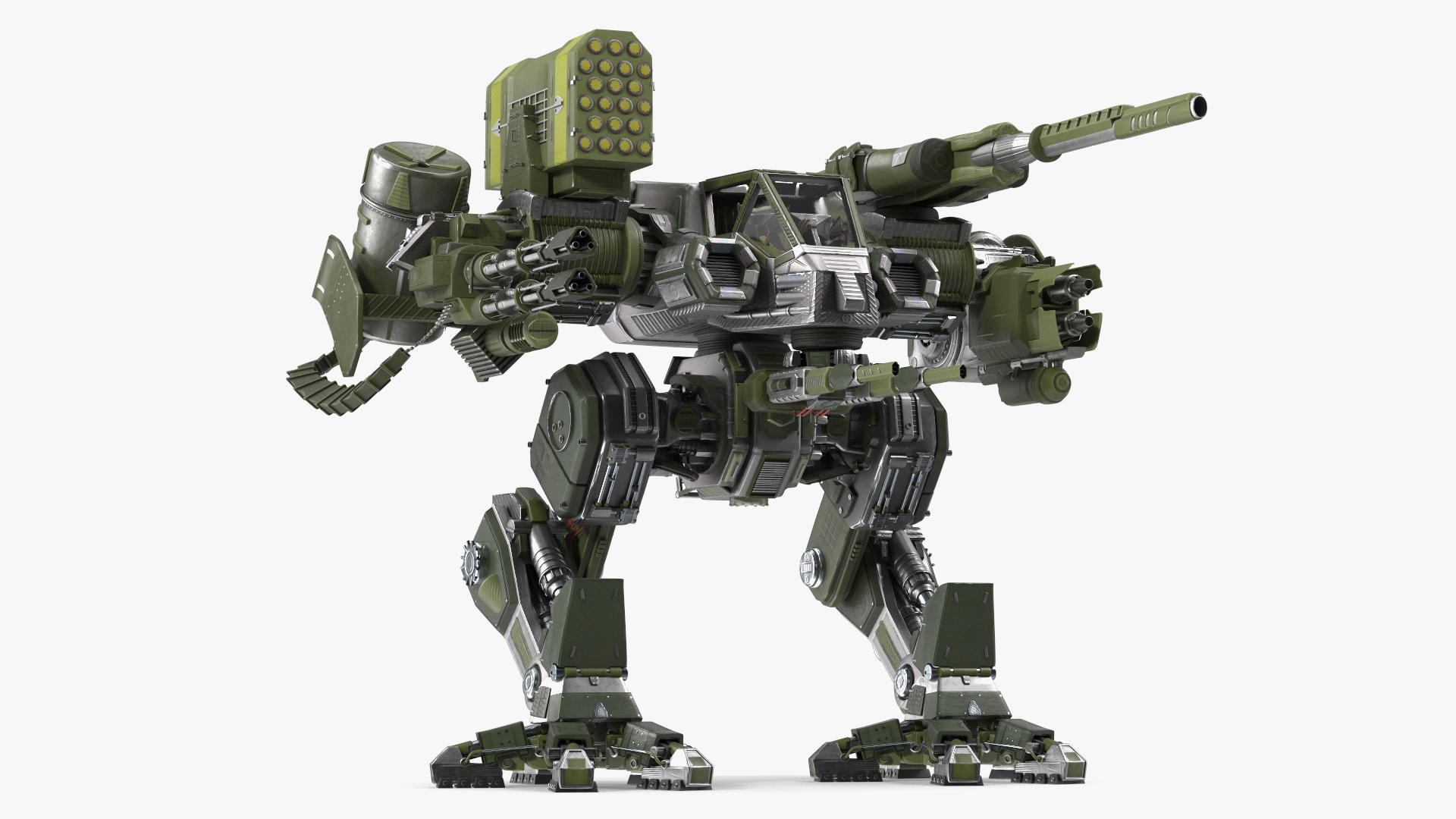 3D Massive Walking Battle Machine Green
