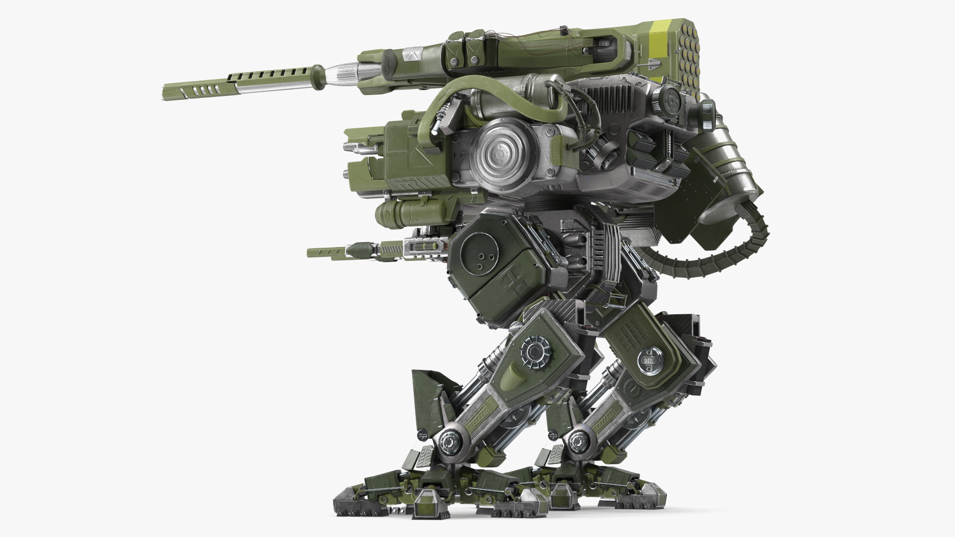 3D Massive Walking Battle Machine Green