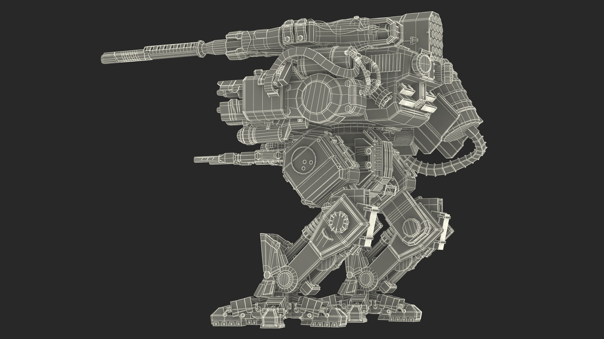3D Massive Walking Battle Machine Green