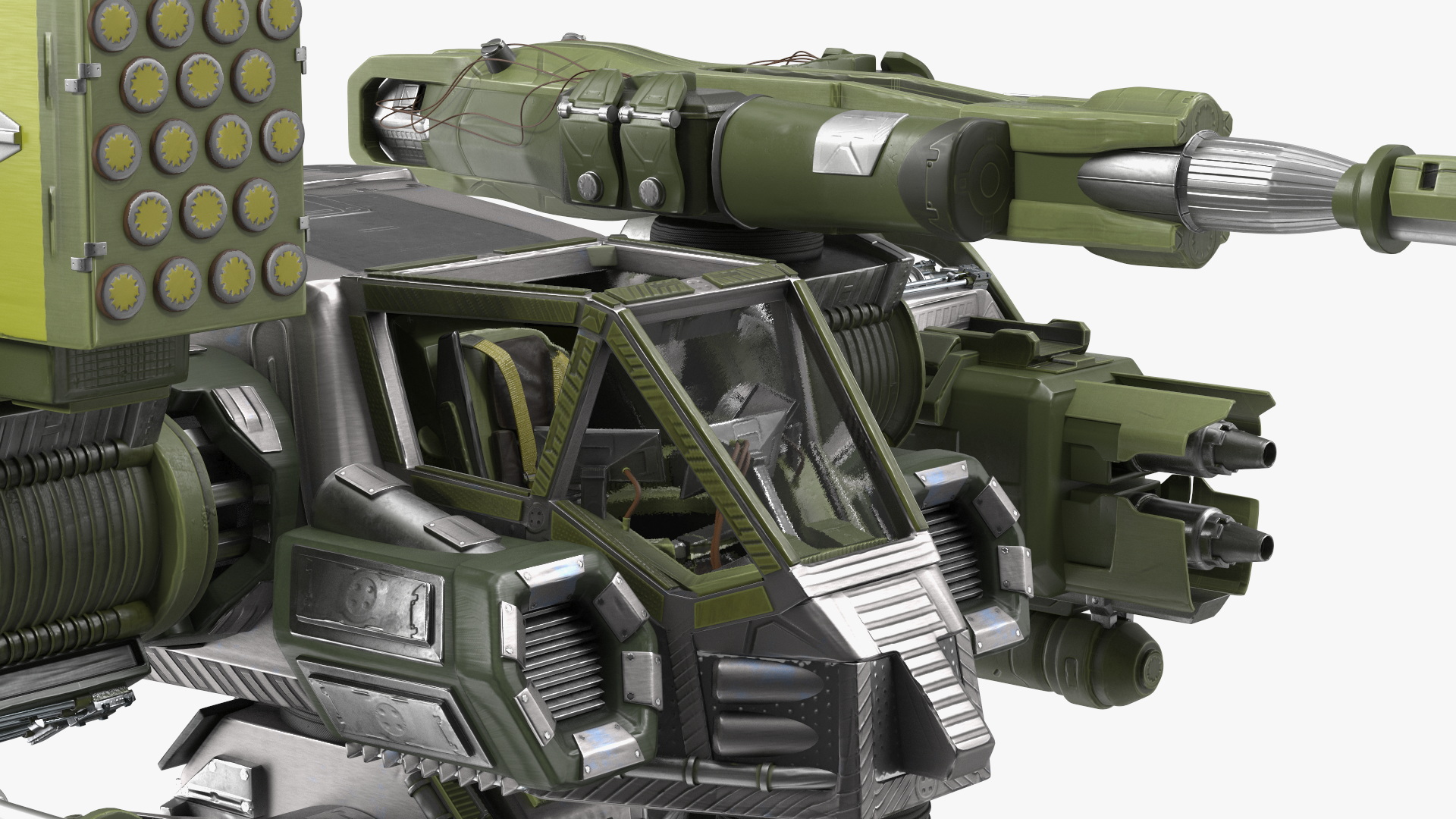 3D Massive Walking Battle Machine Green