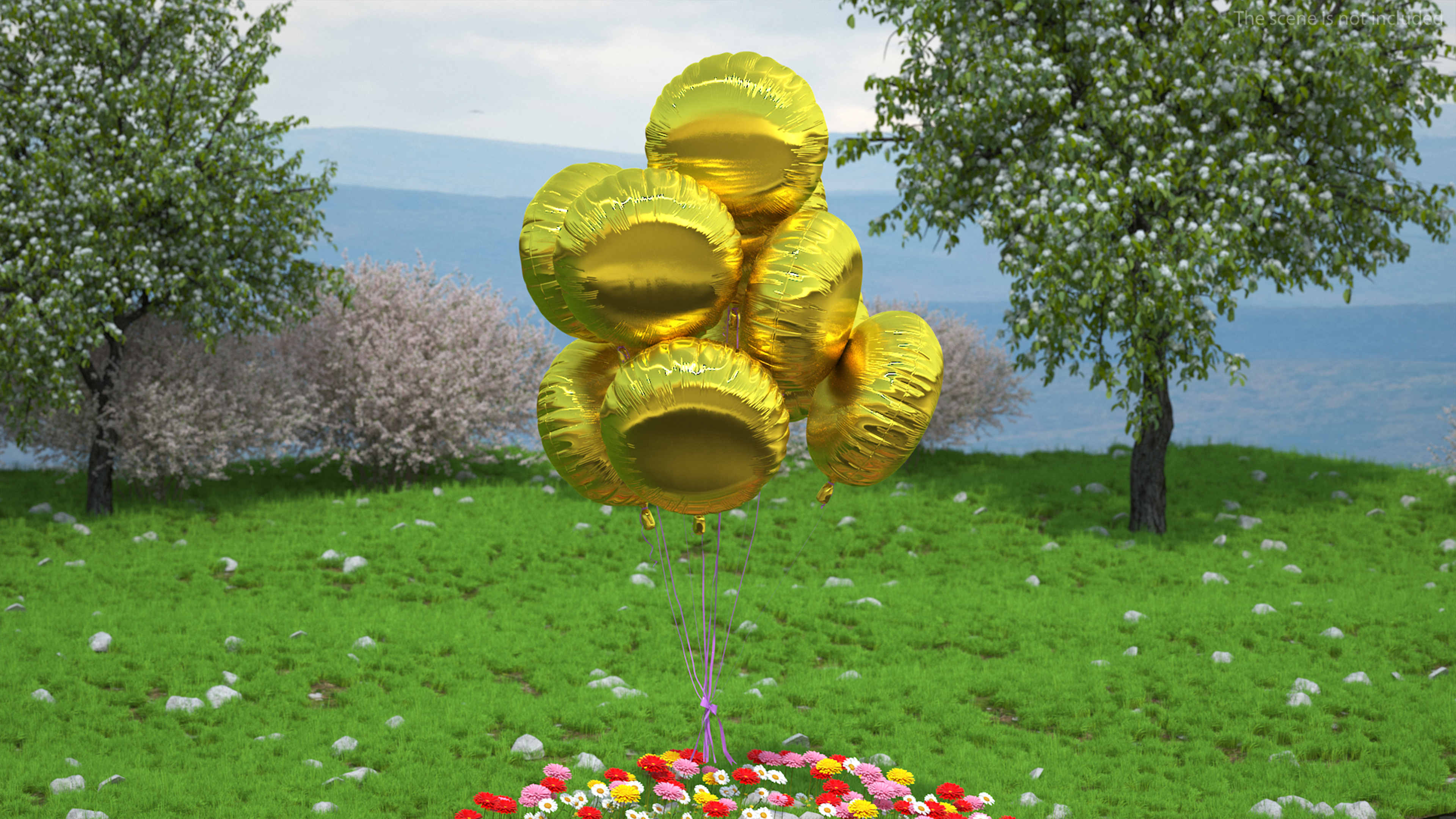 3D Helium Party Balloons Gold