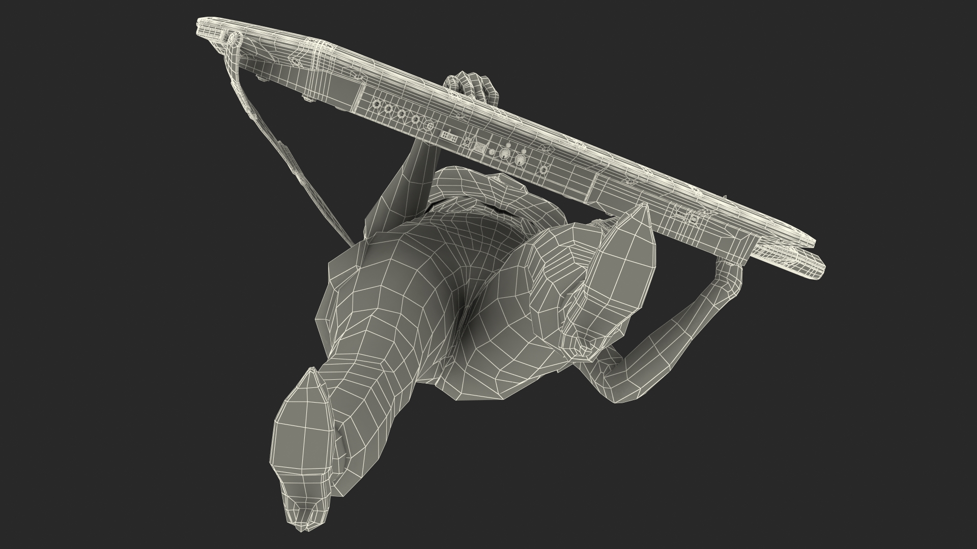 Dark Skin Woman with Roland AX Edge Keytar Rigged 3D model