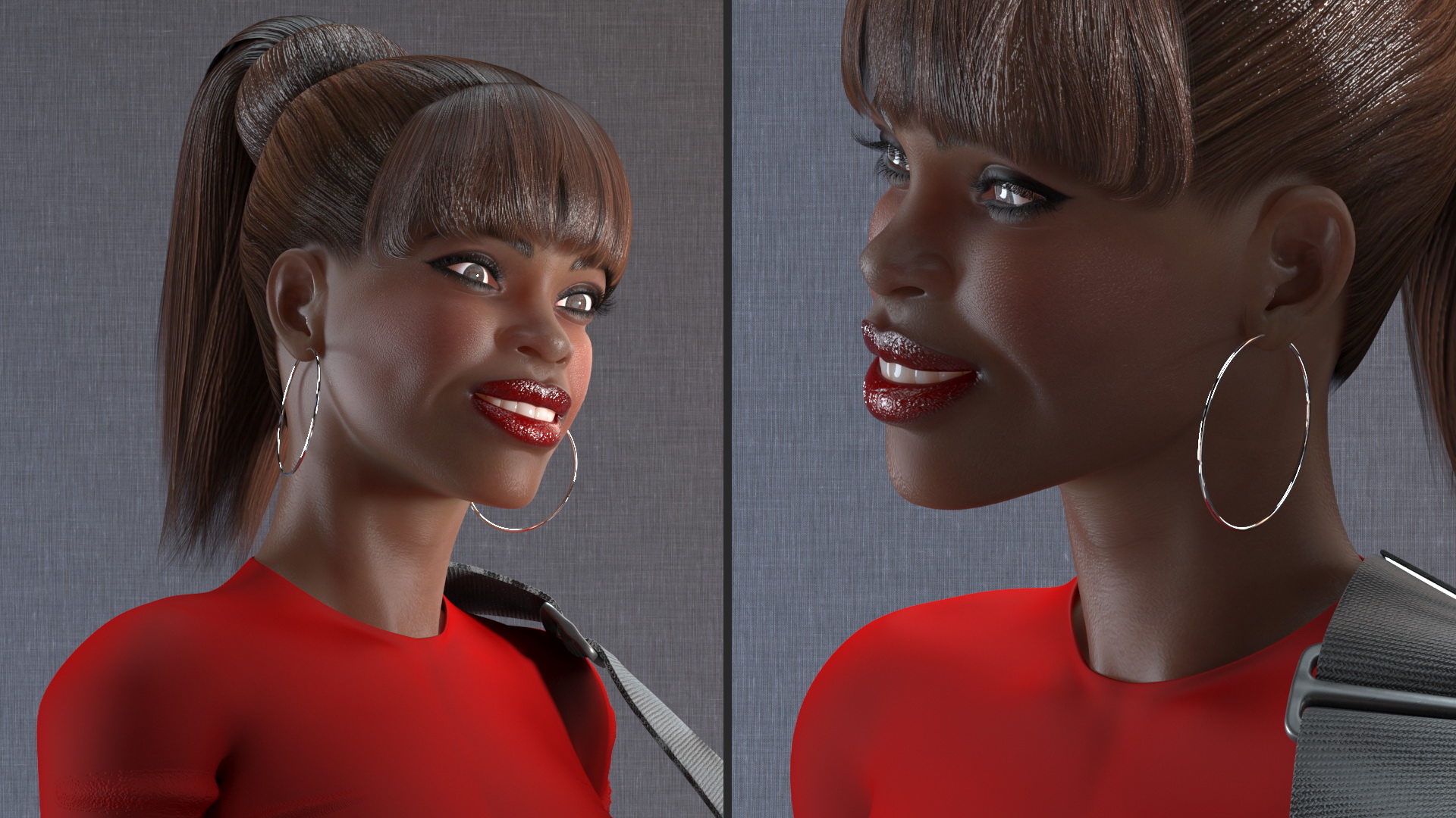 Dark Skin Woman with Roland AX Edge Keytar Rigged 3D model