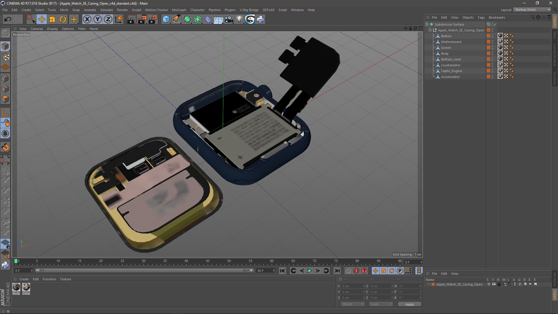 3D Apple Watch SE Casing Open