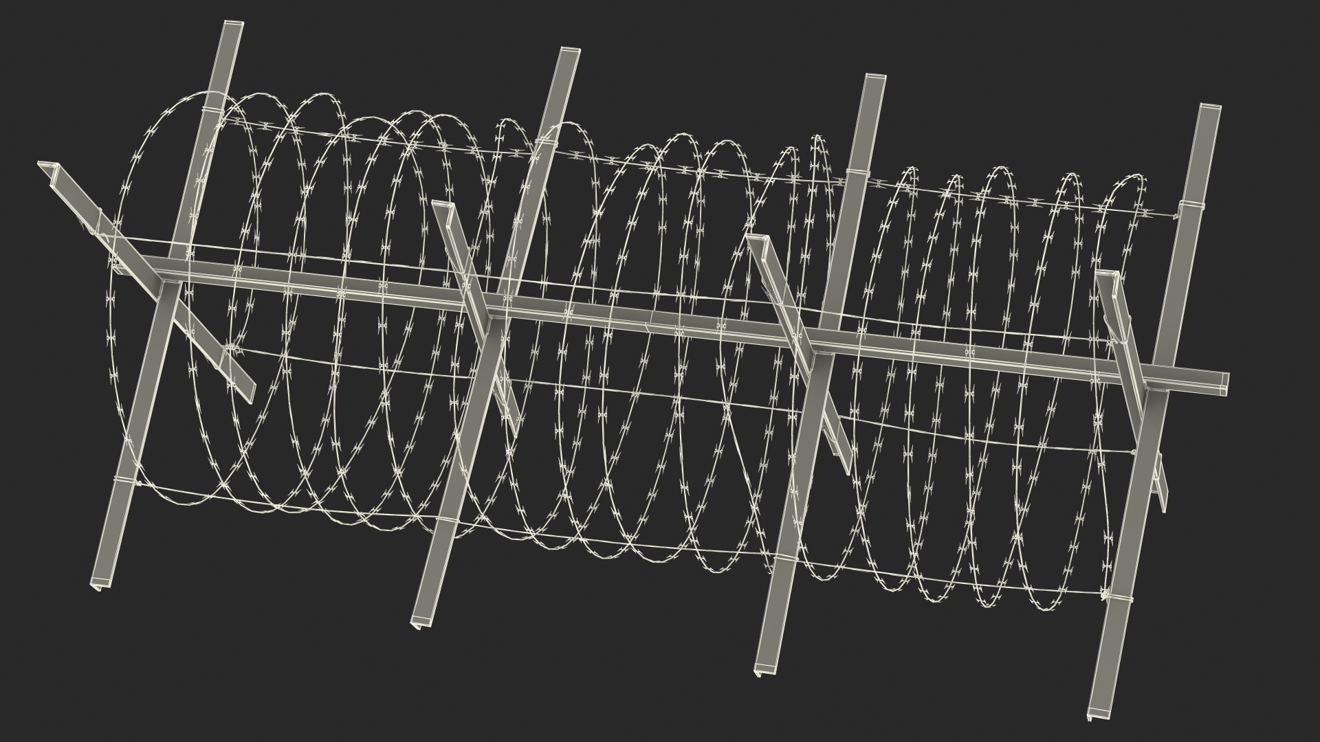 3D Concertina Razor Wire Coil Barrier Old model