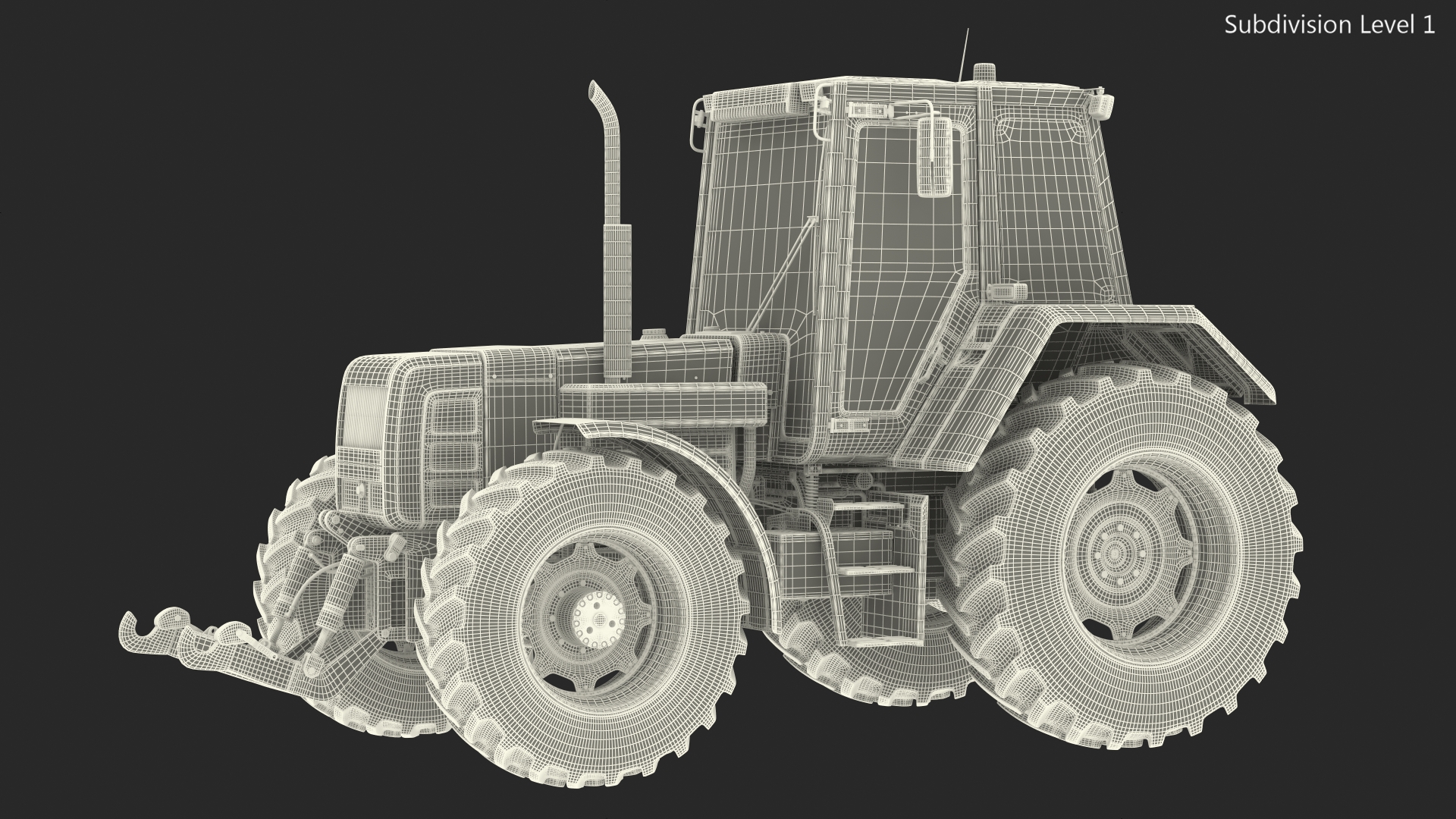 3D Wheel Tractor Dirty Rigged
