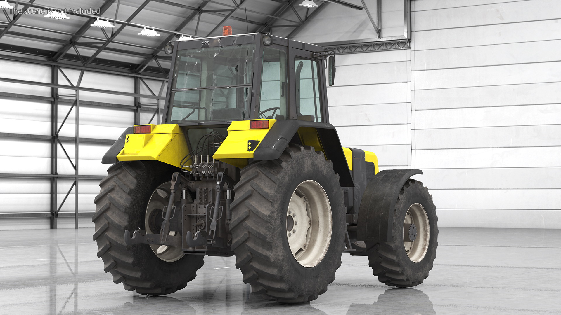3D Wheel Tractor Dirty Rigged