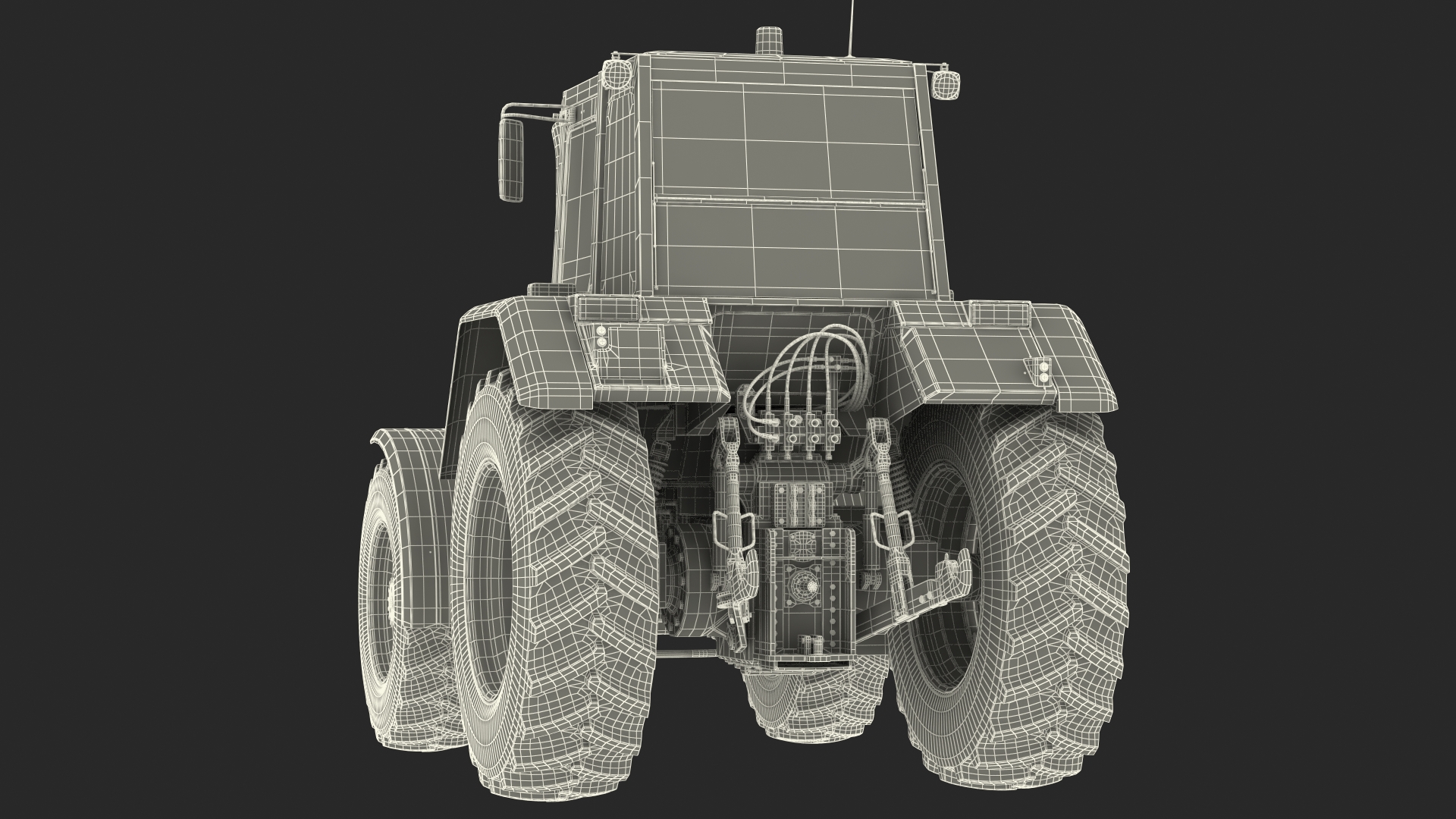 3D Wheel Tractor Dirty Rigged