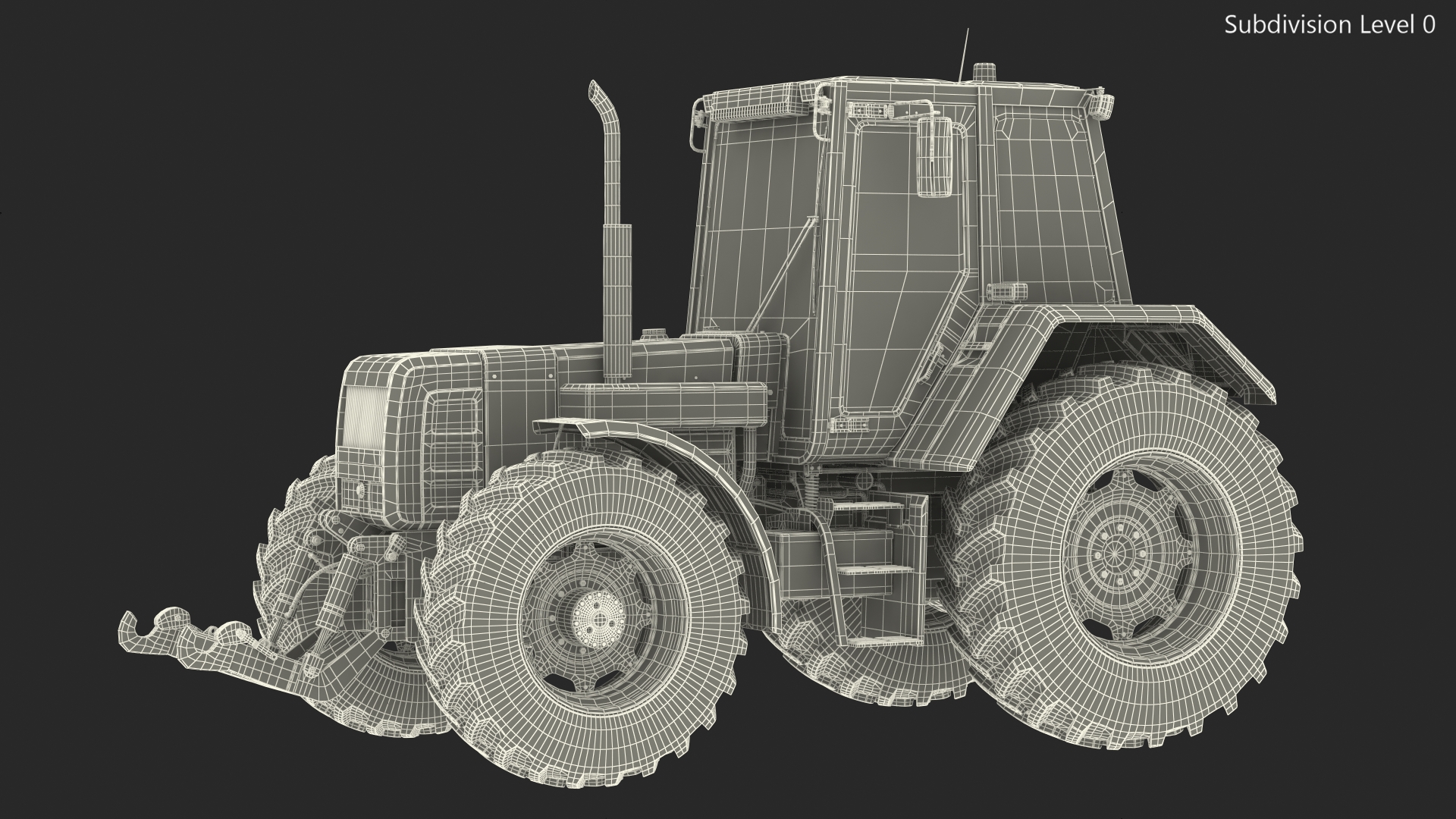 3D Wheel Tractor Dirty Rigged