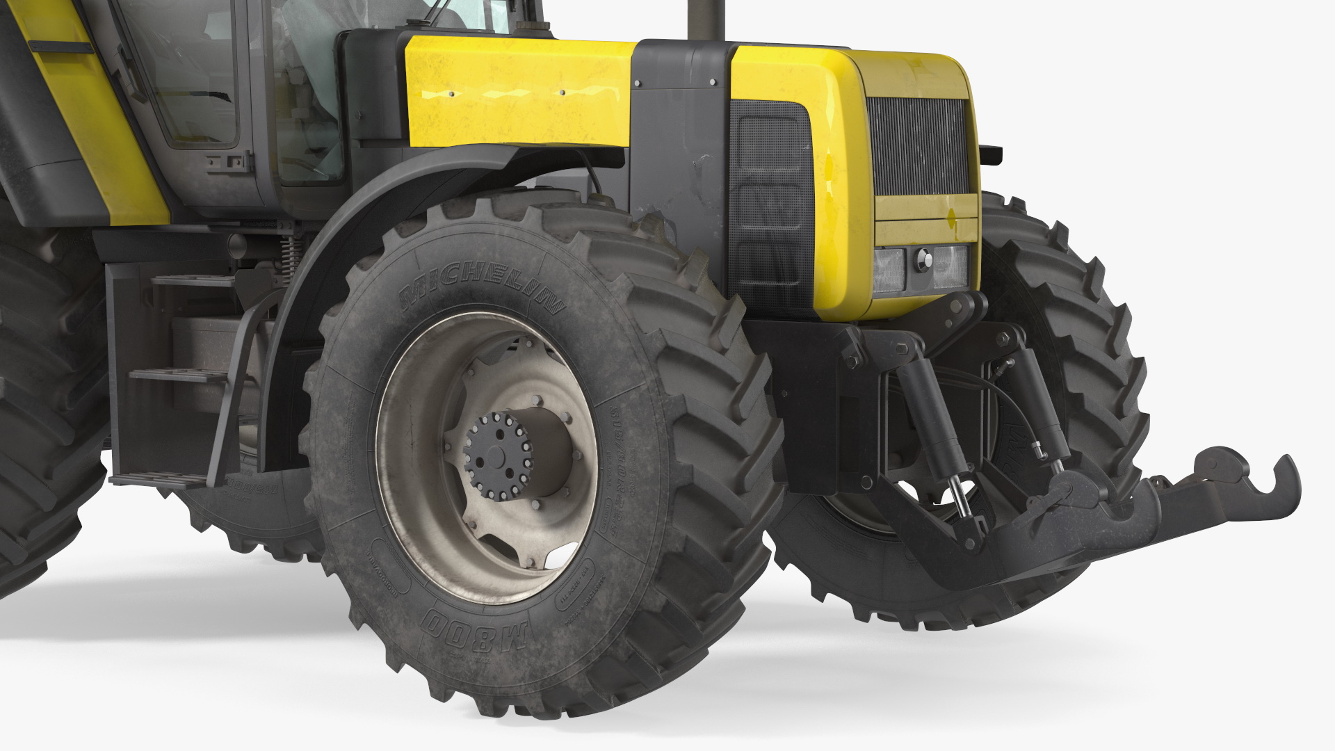3D Wheel Tractor Dirty Rigged
