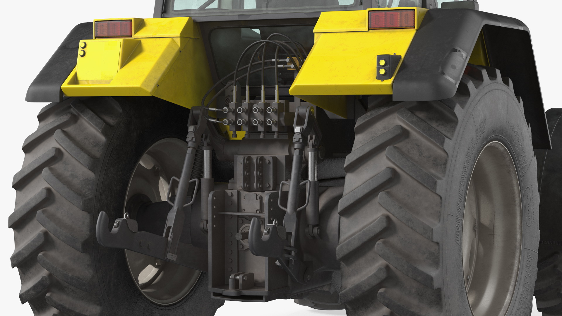 3D Wheel Tractor Dirty Rigged
