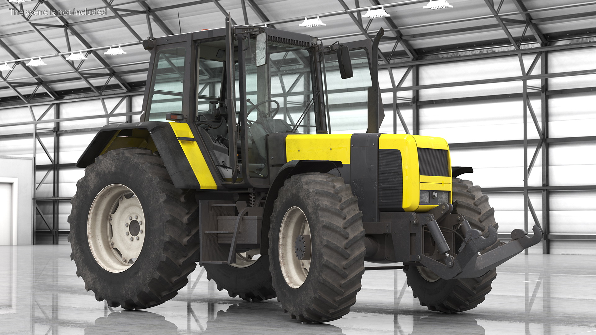 3D Wheel Tractor Dirty Rigged