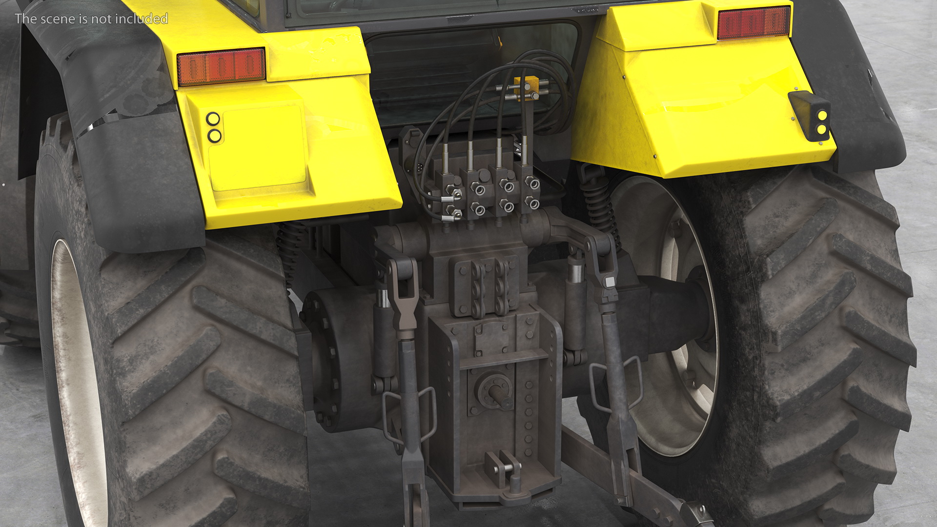 3D Wheel Tractor Dirty Rigged