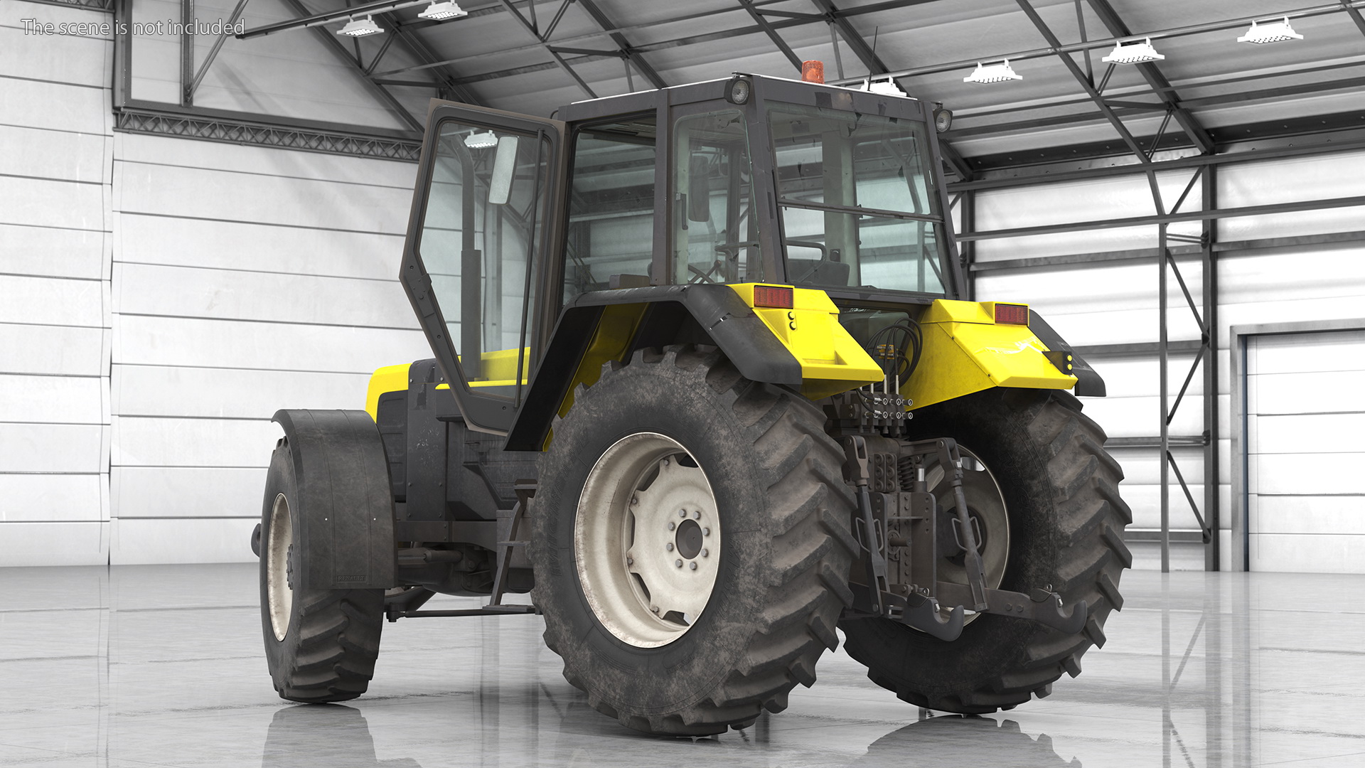 3D Wheel Tractor Dirty Rigged