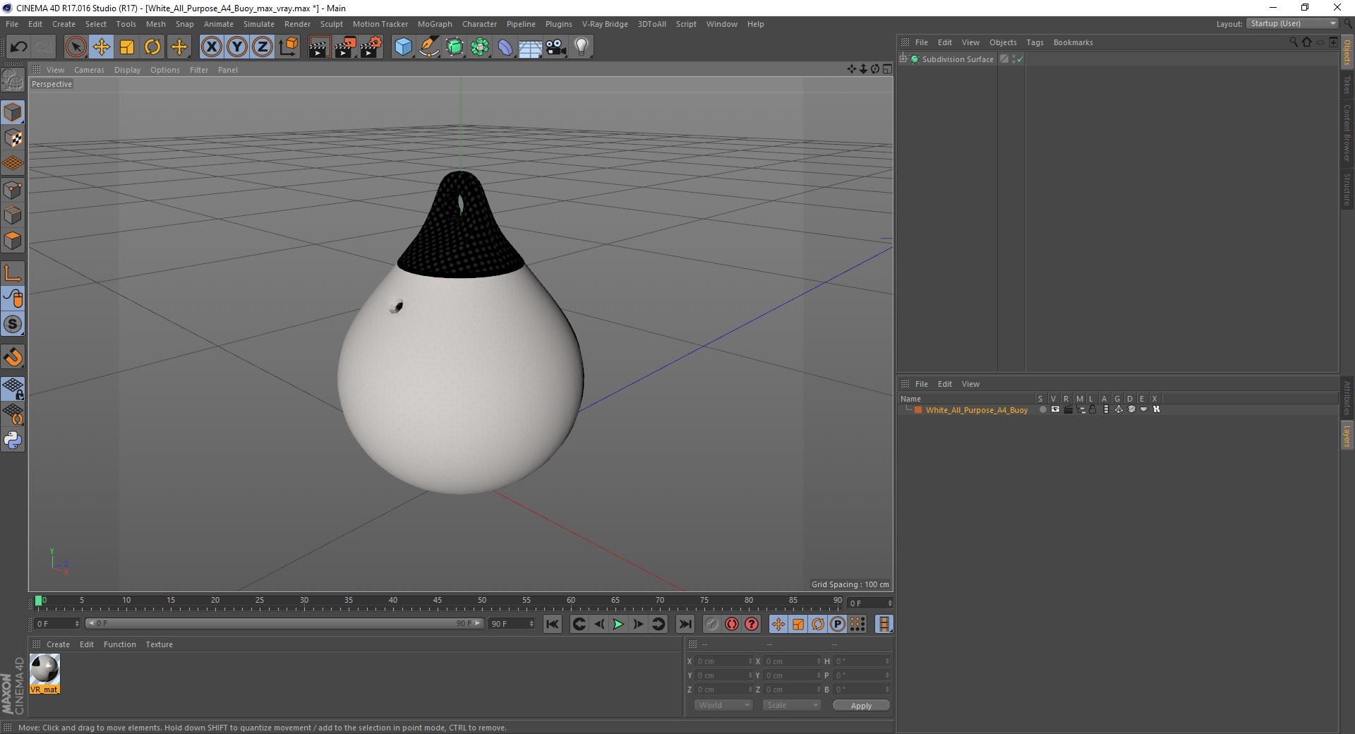 3D model White All Purpose A4 Buoy