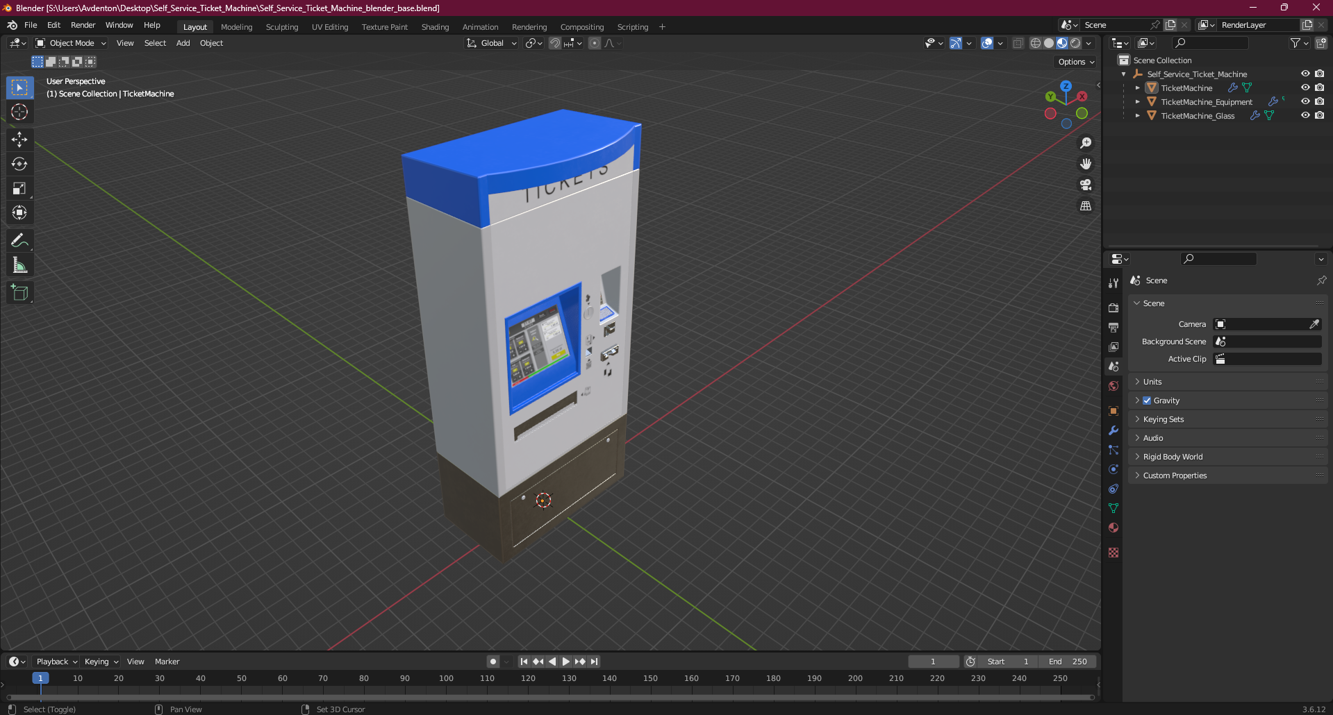 Self Service Ticket Machine 3D
