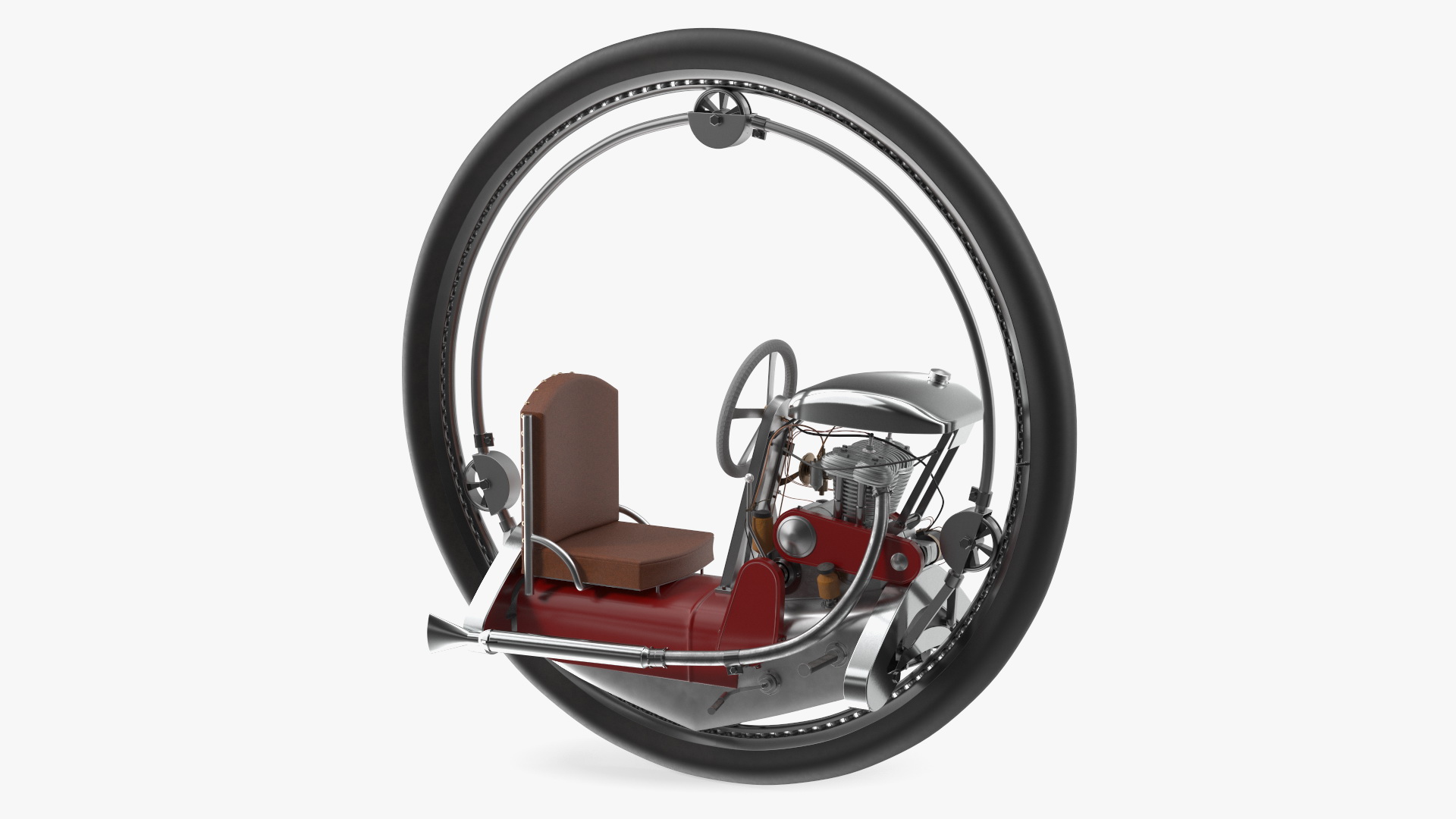 3D model Antique Steering Monowheel Red