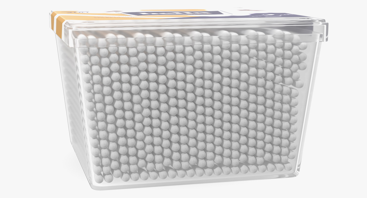 Cotton Sticks in Square Box 3D