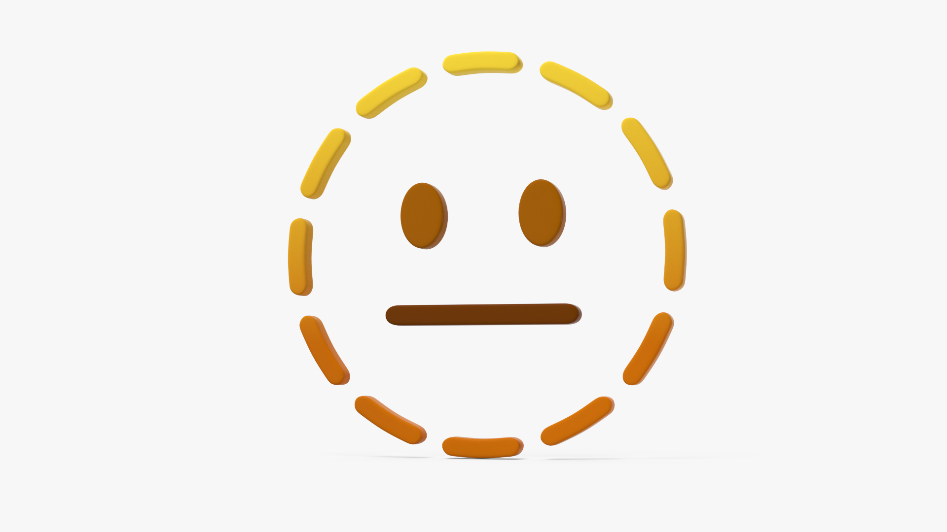 Emoji Dotted Line Face 3D