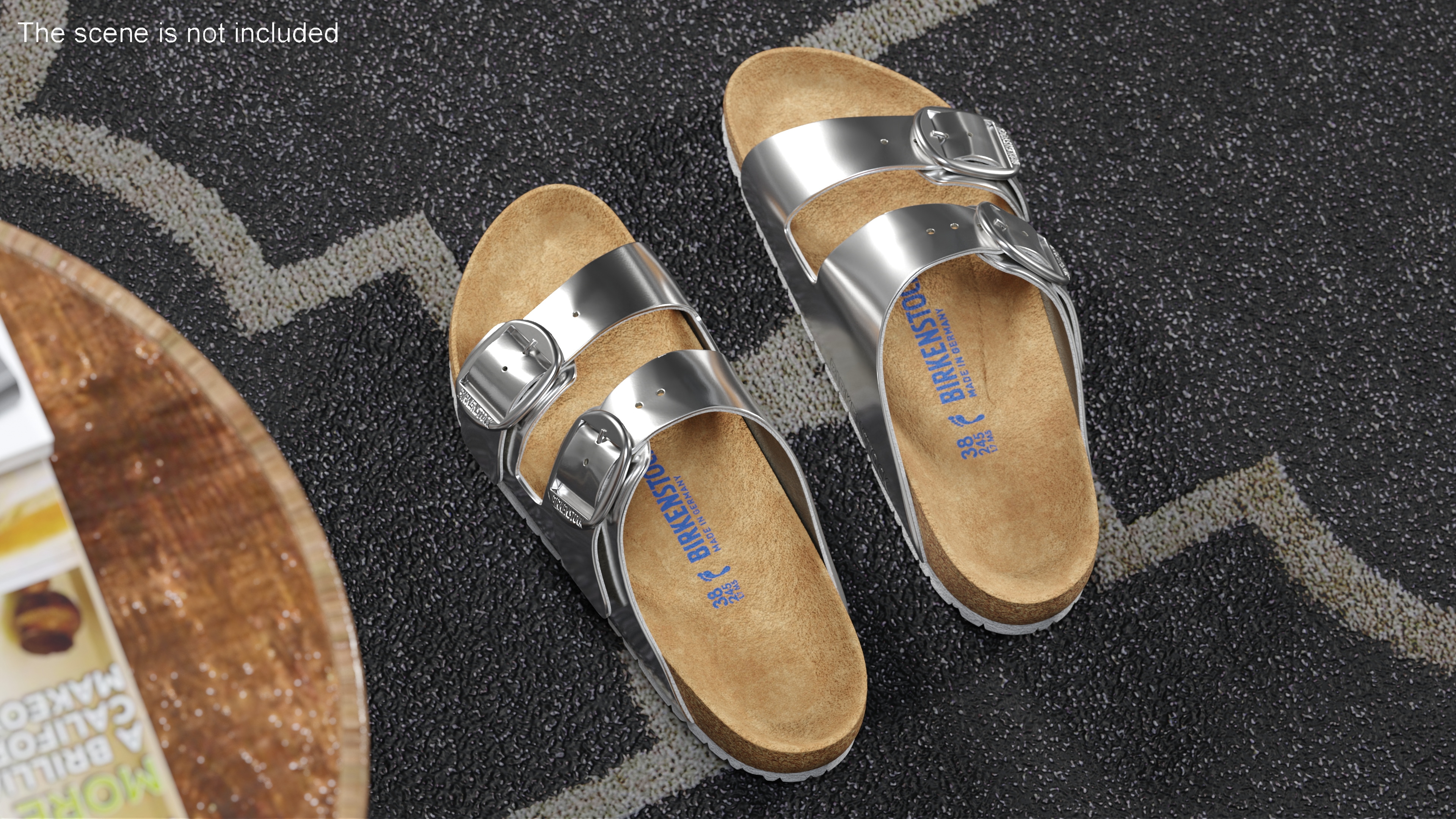3D Woman Soft Footbed Sandals Silver model