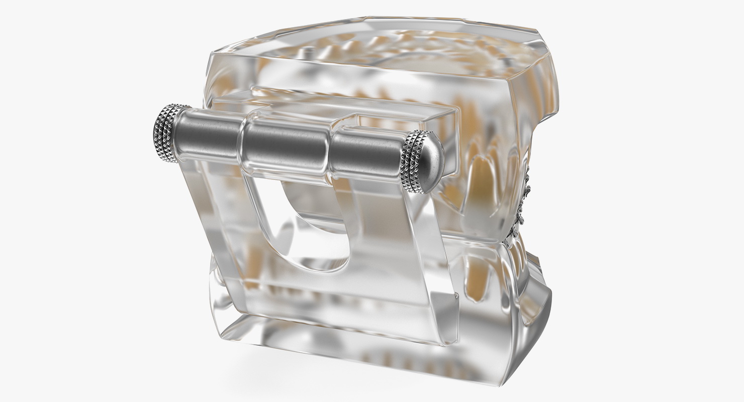 3D model Transparent Dental Typodont With Bracket and Dental Implants