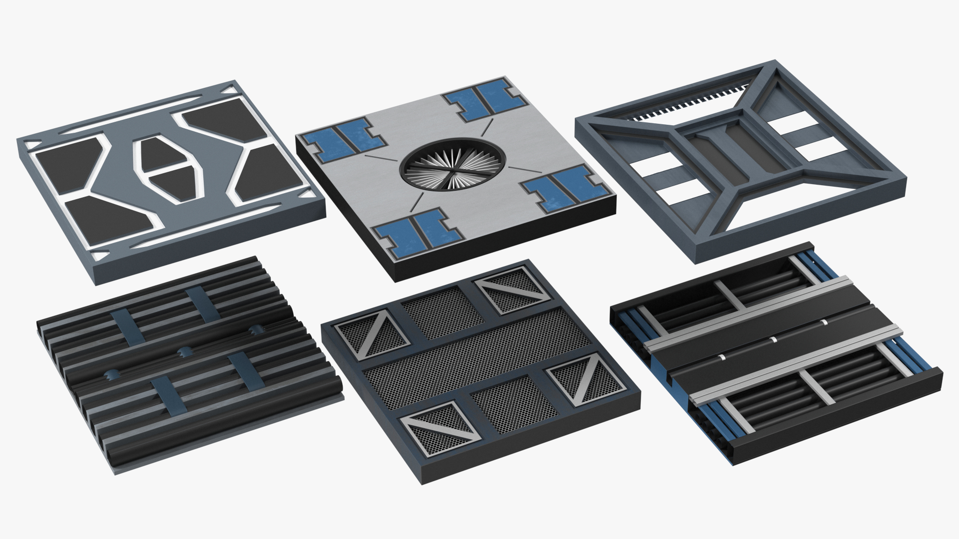 3D Fantastic Ceiling Panels Set model