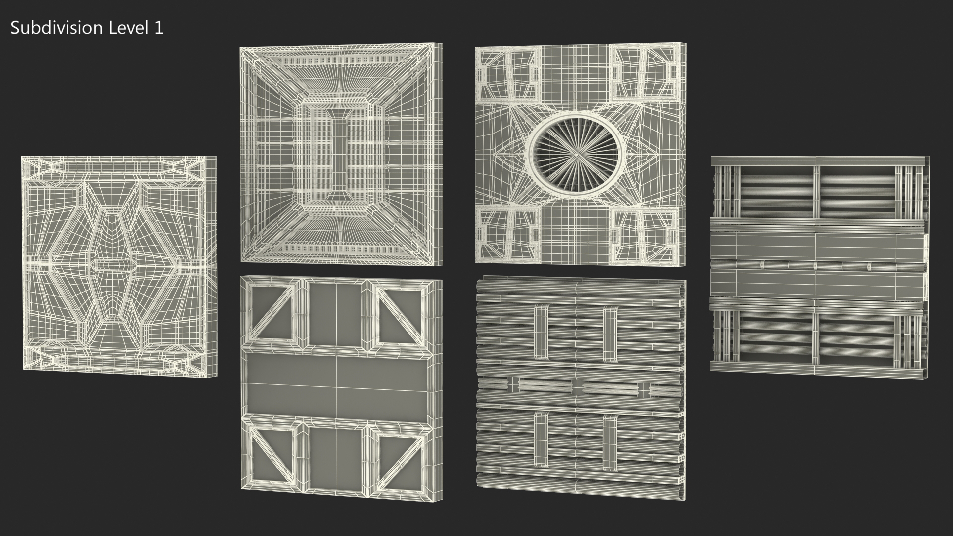 3D Fantastic Ceiling Panels Set model