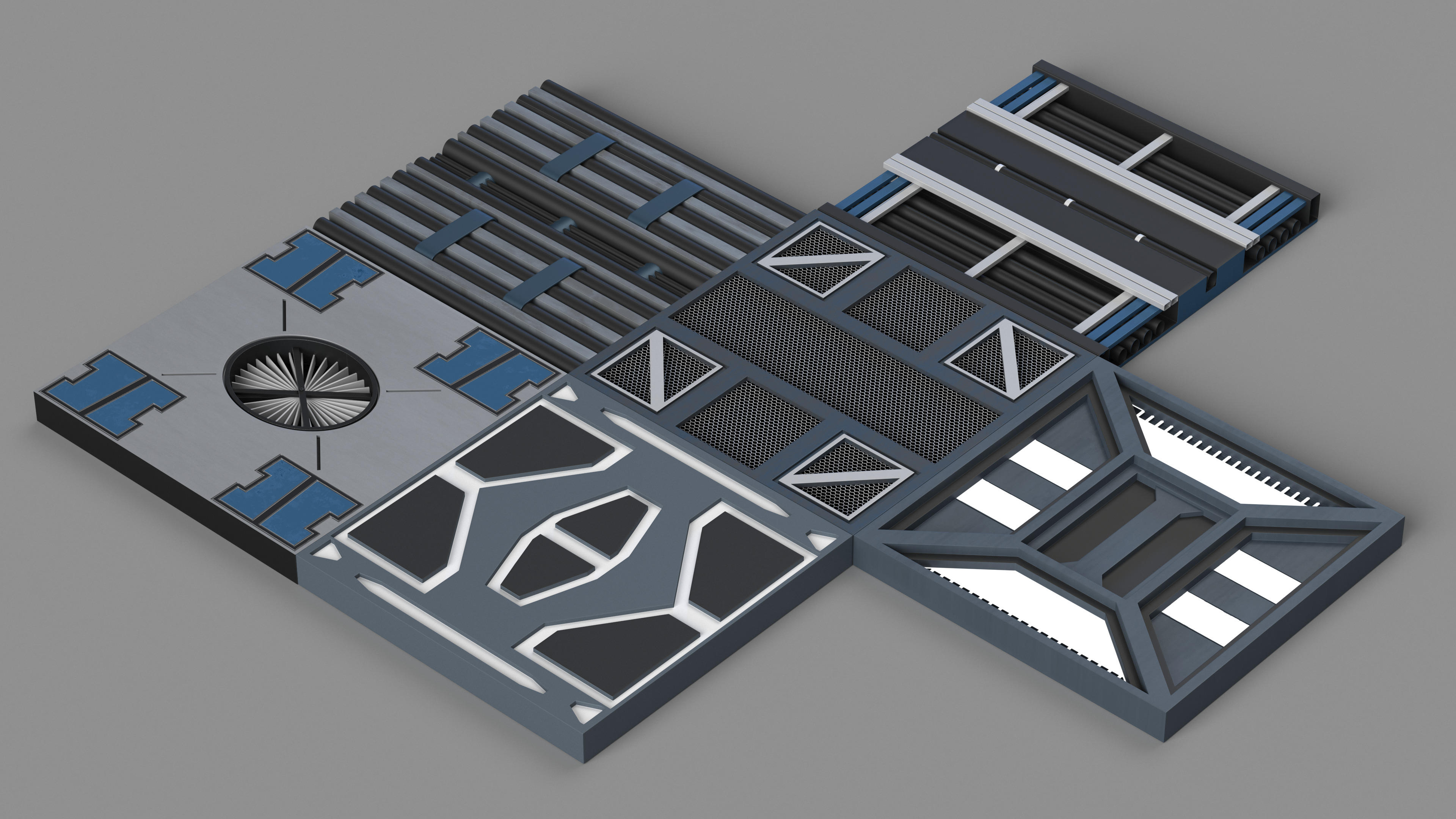 3D Fantastic Ceiling Panels Set model