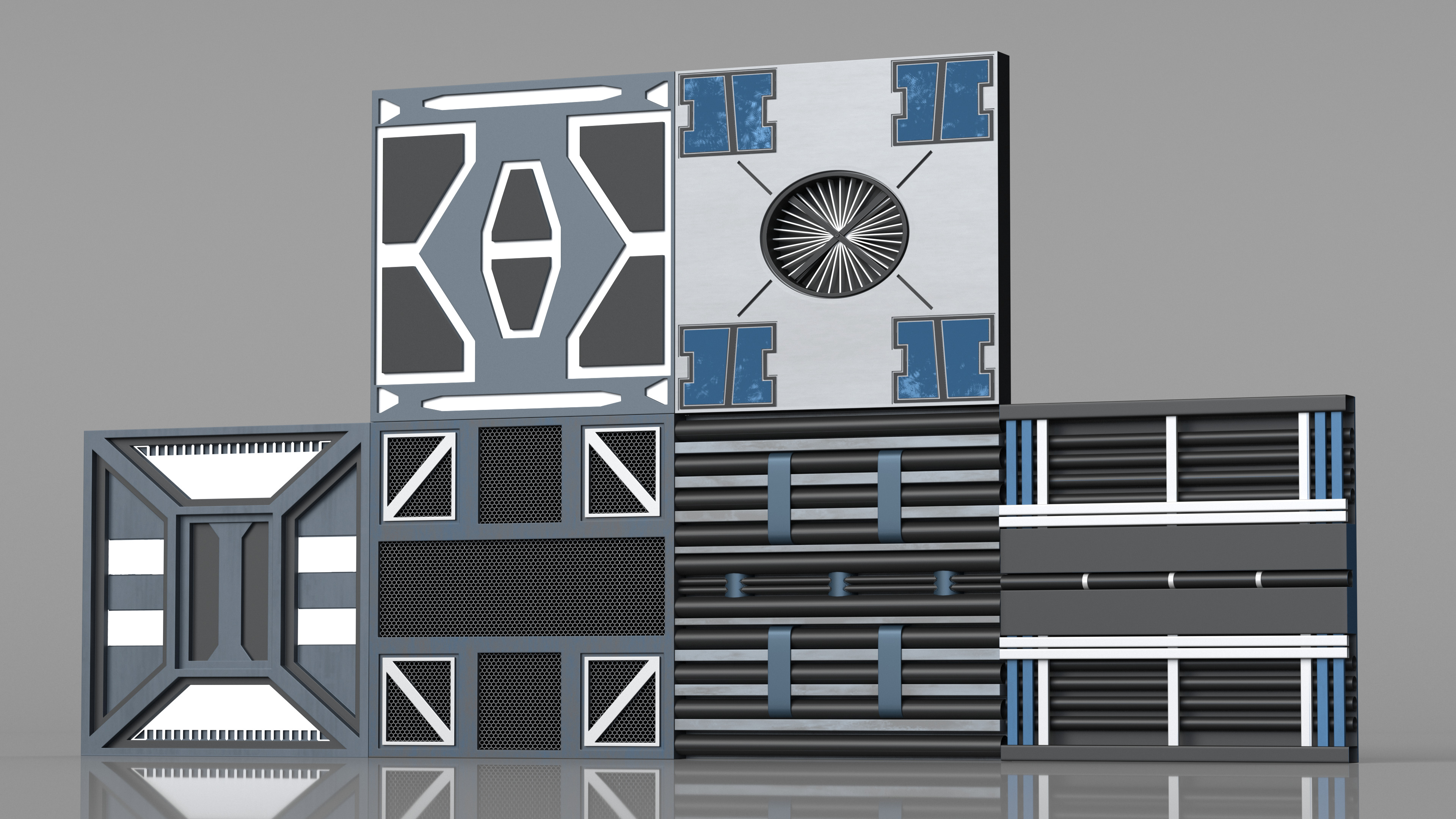 3D Fantastic Ceiling Panels Set model