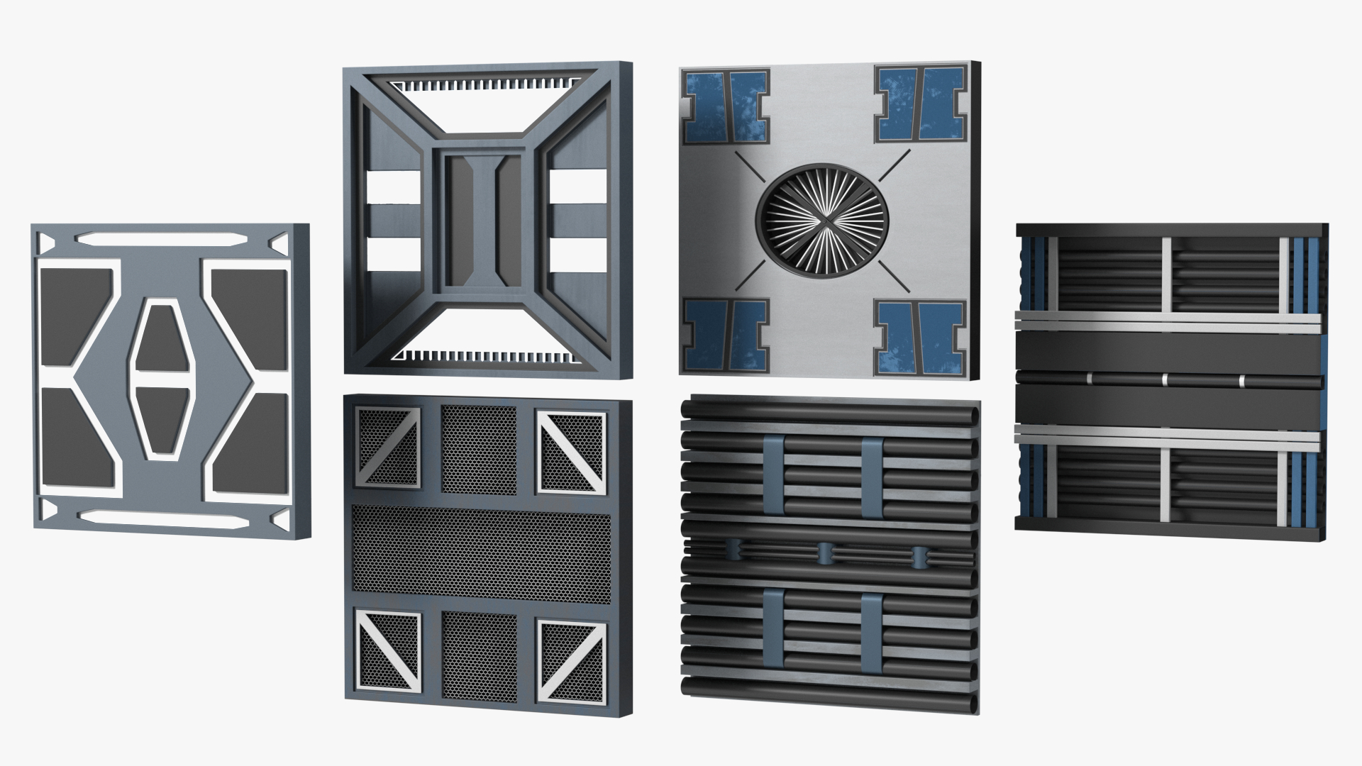 3D Fantastic Ceiling Panels Set model