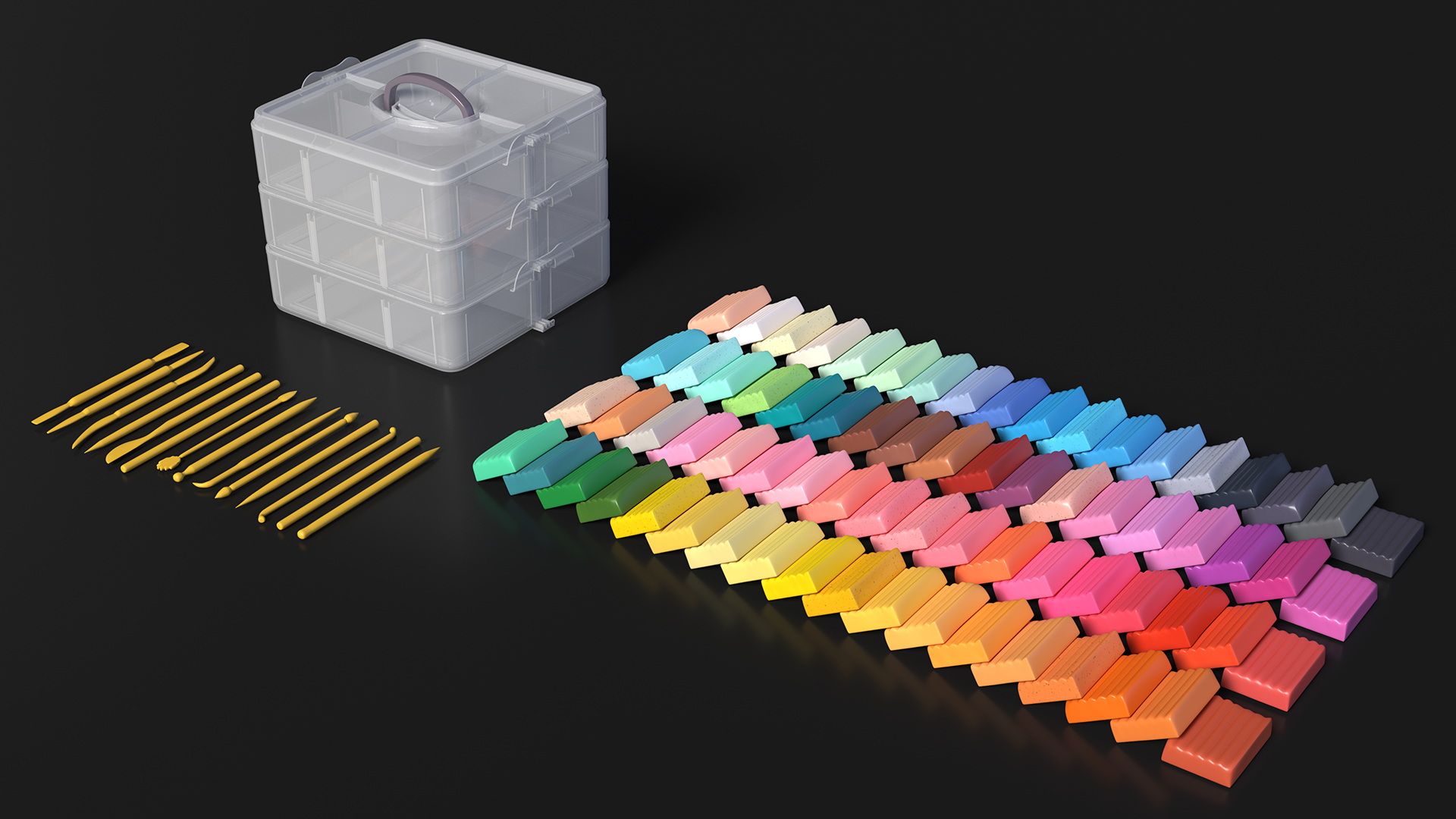 Polymer Clay Kit Lay Out 3D model
