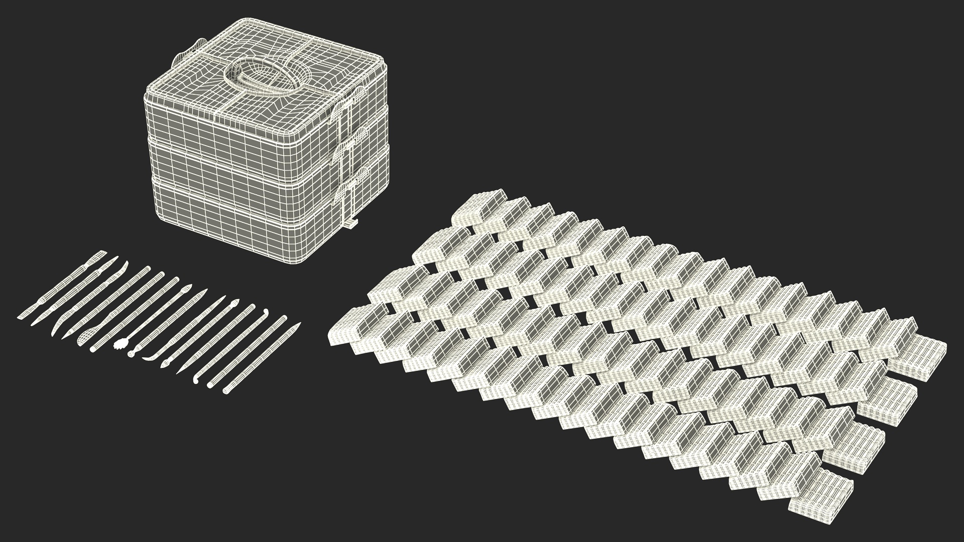 Polymer Clay Kit Lay Out 3D model