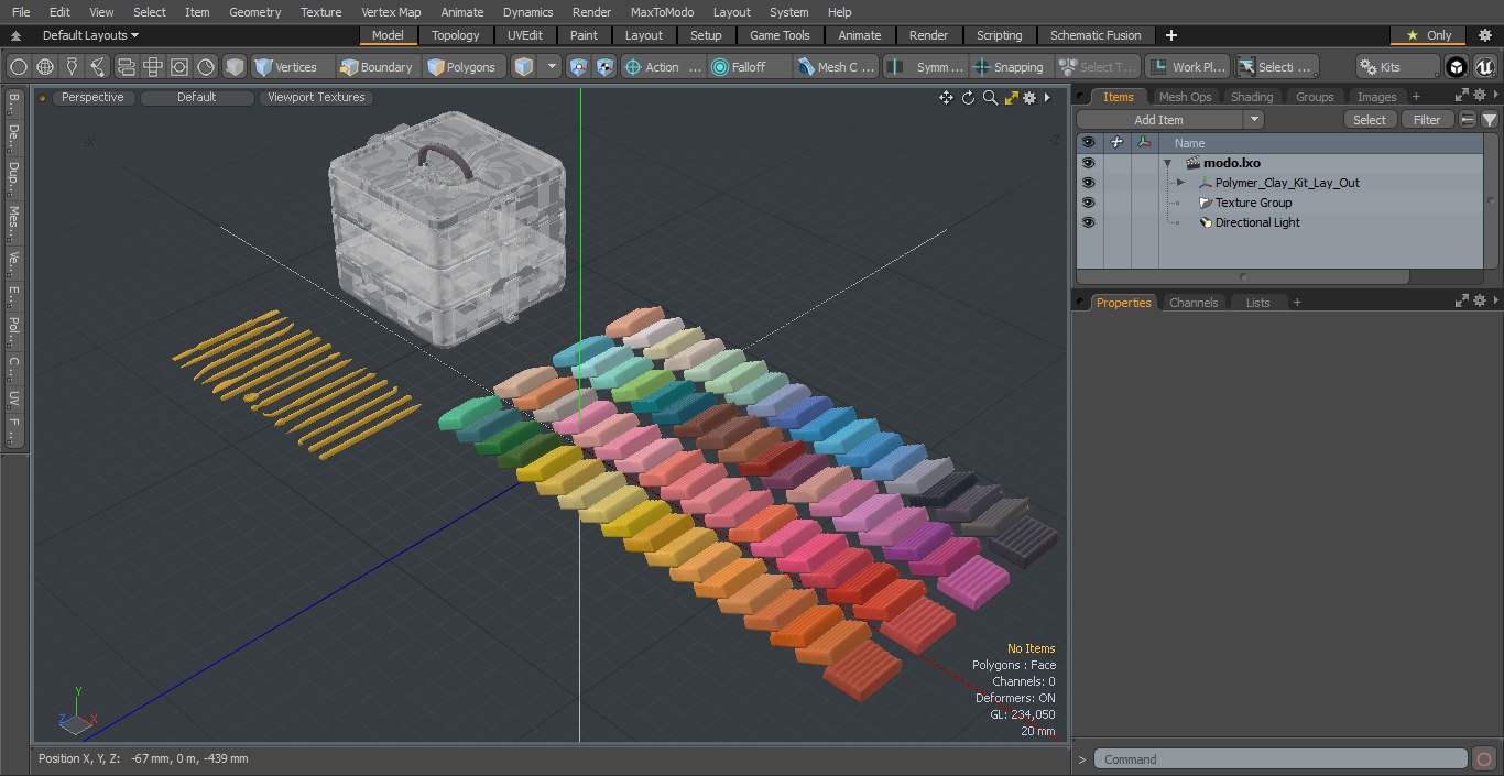 Polymer Clay Kit Lay Out 3D model