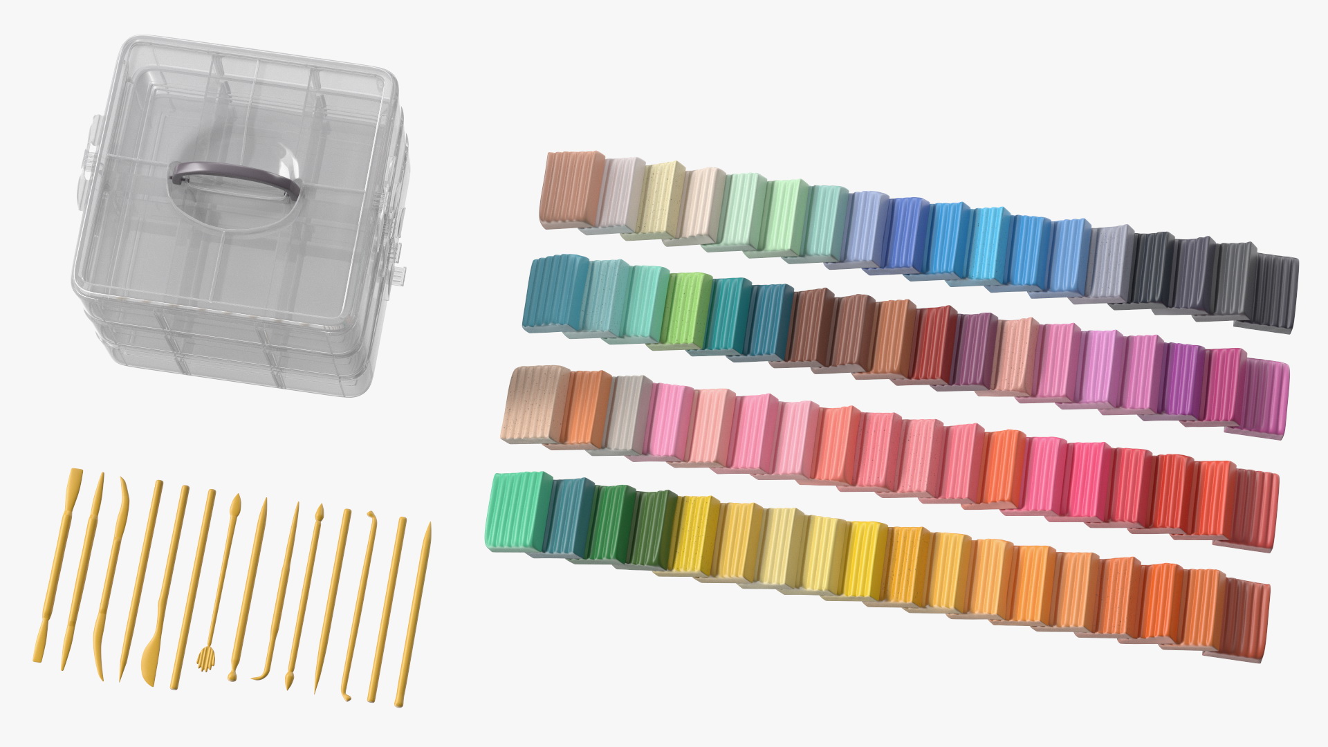 Polymer Clay Kit Lay Out 3D model