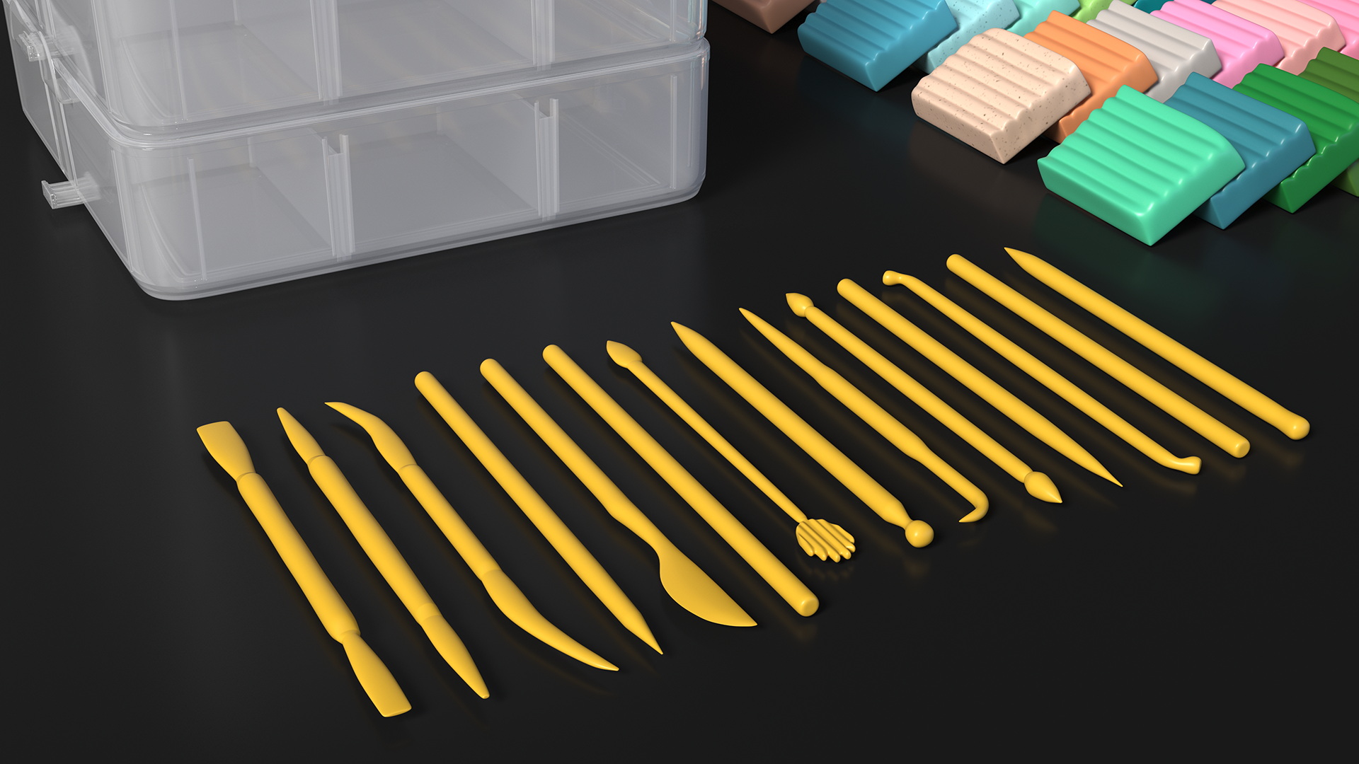 Polymer Clay Kit Lay Out 3D model