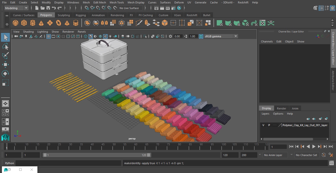 Polymer Clay Kit Lay Out 3D model