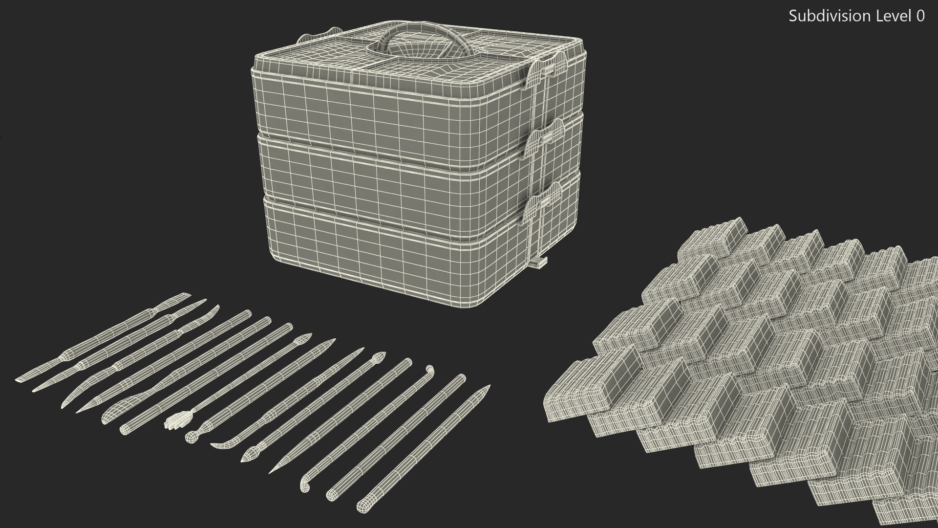 Polymer Clay Kit Lay Out 3D model