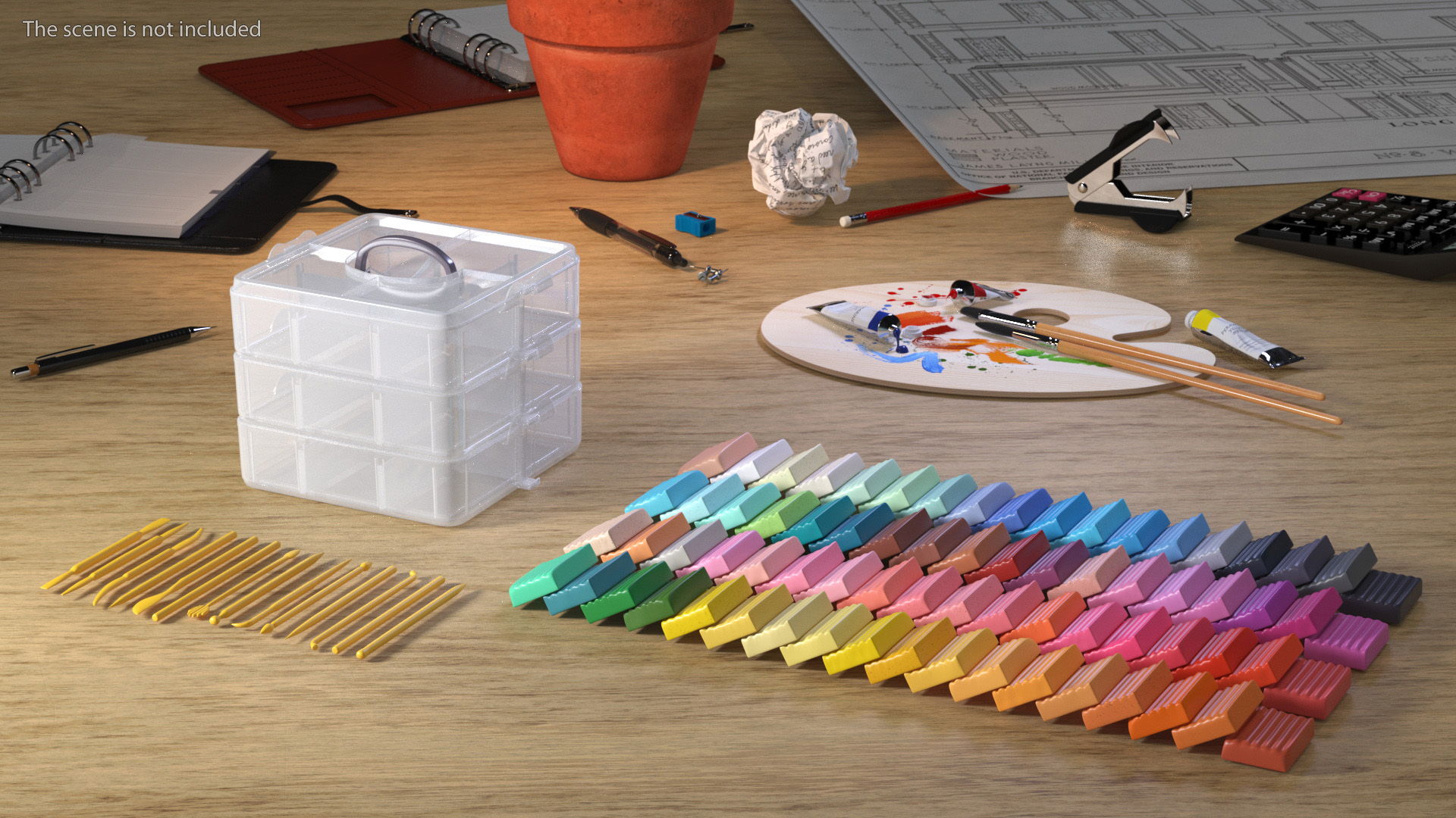 Polymer Clay Kit Lay Out 3D model