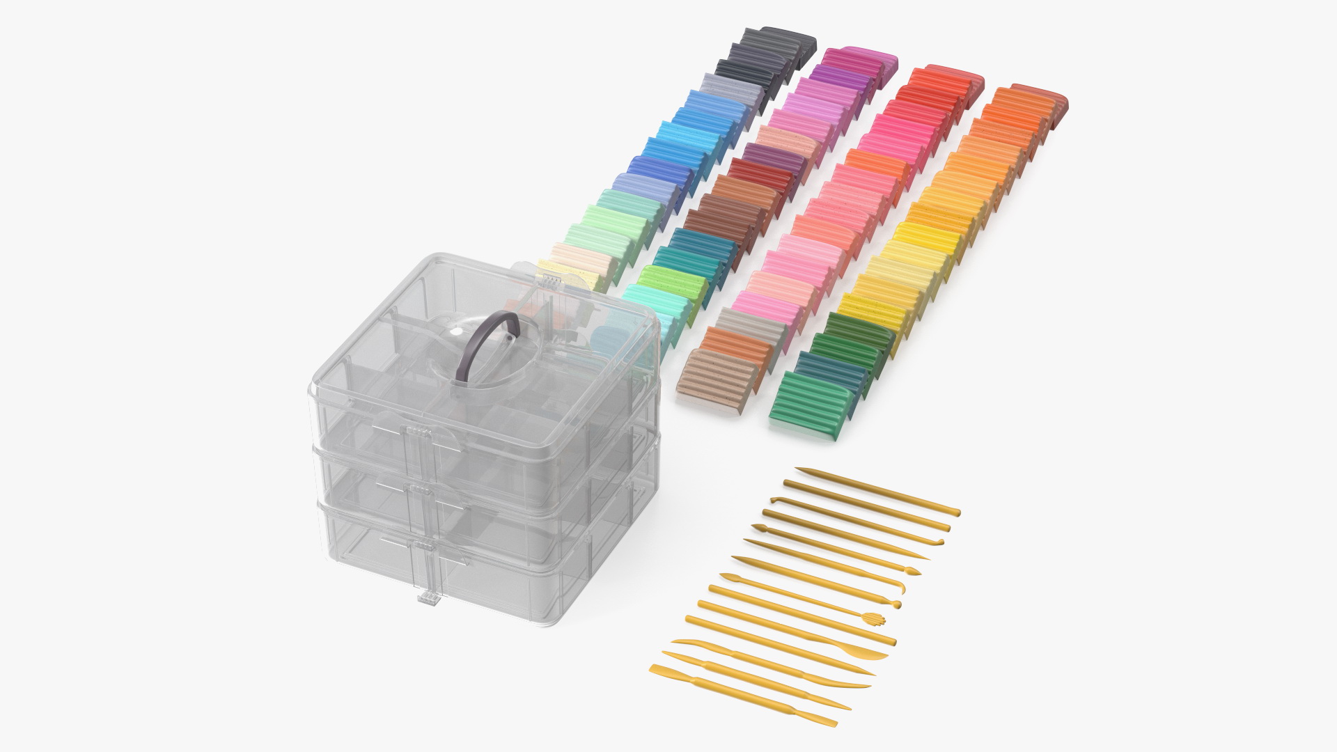 Polymer Clay Kit Lay Out 3D model