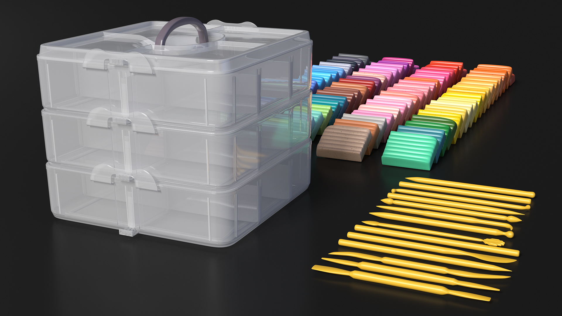 Polymer Clay Kit Lay Out 3D model