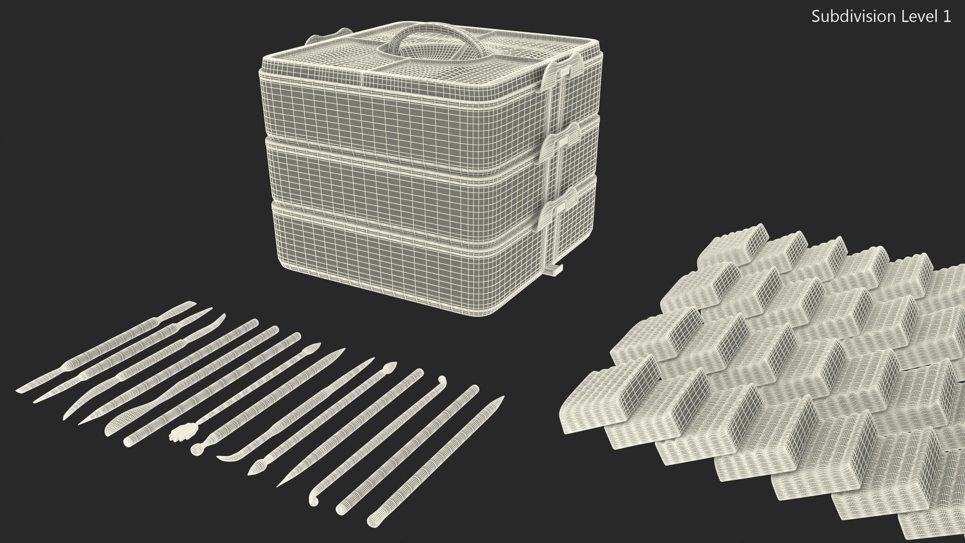 Polymer Clay Kit Lay Out 3D model