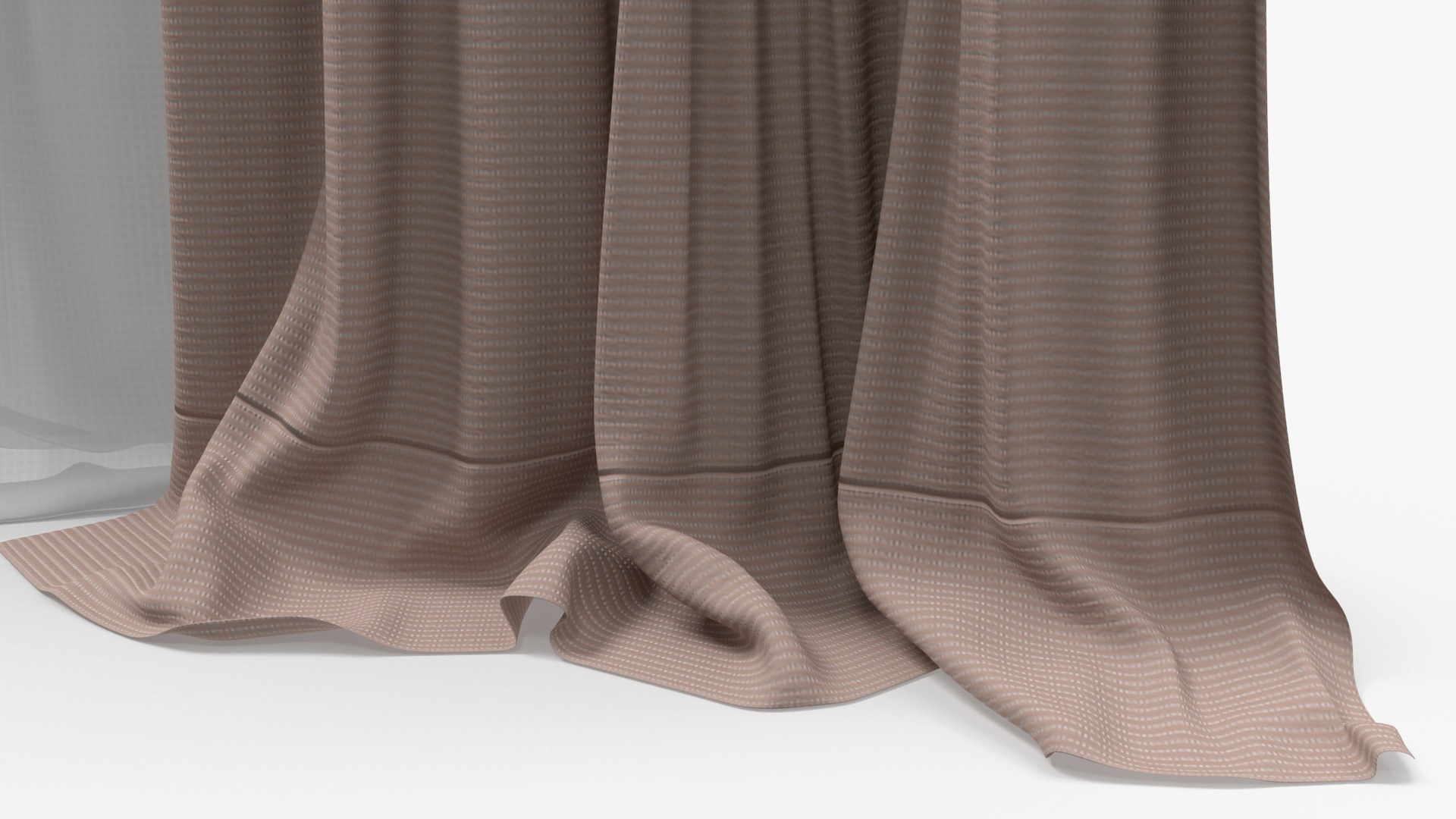 Curtains with Drapery Cream 3D