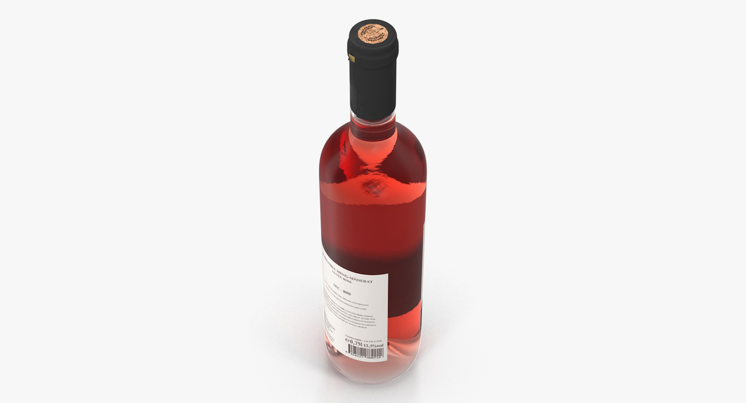 3D Rose Wine Bottle