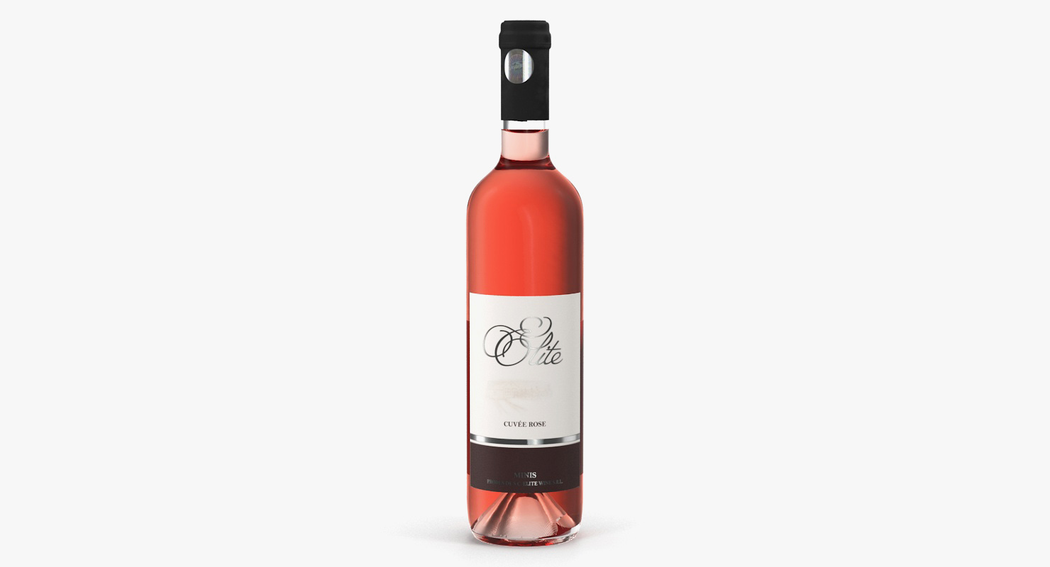 3D Rose Wine Bottle
