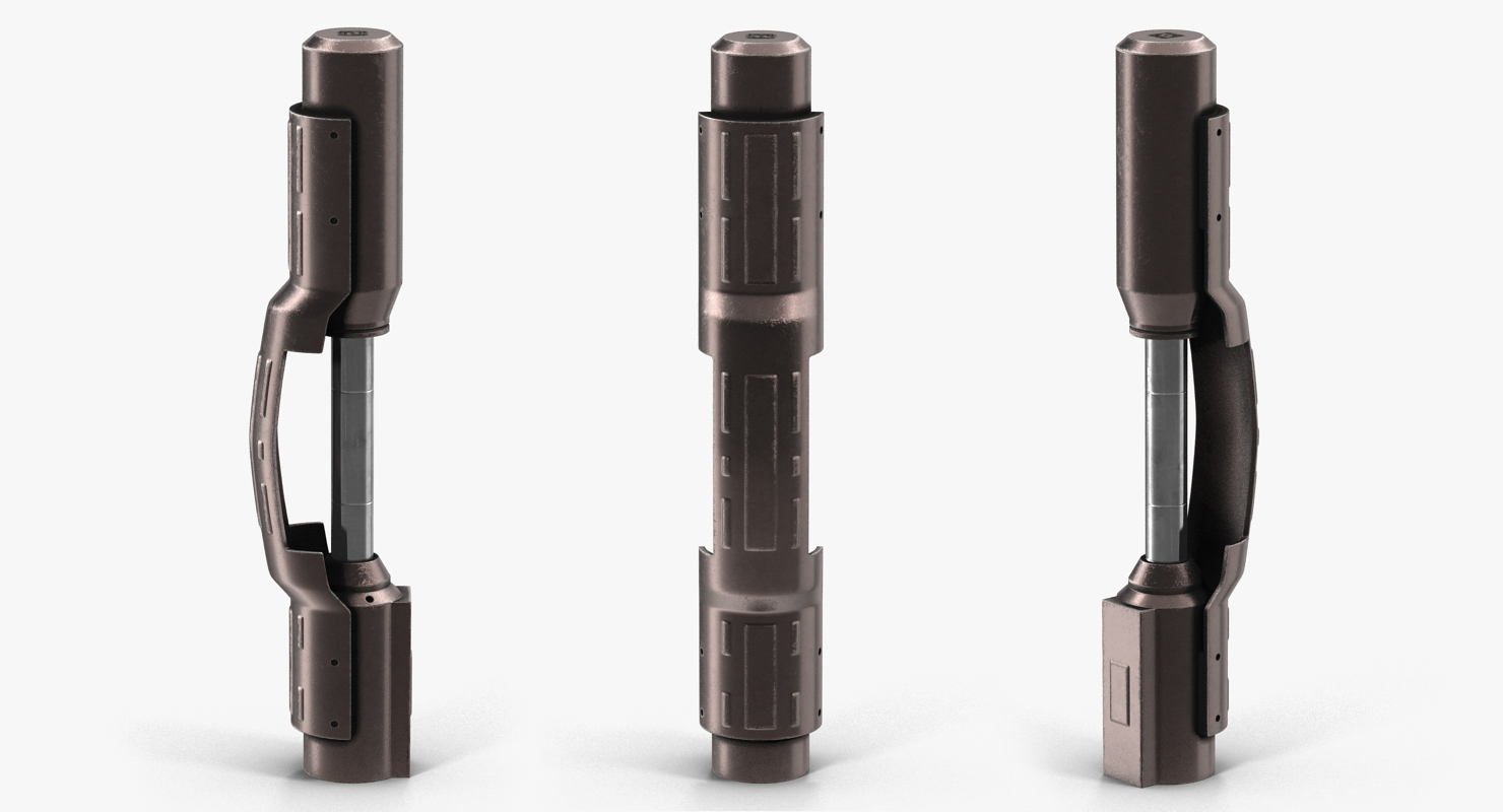 3D Anodized Ram Hydraulic Cylinders Set Sci Fi model