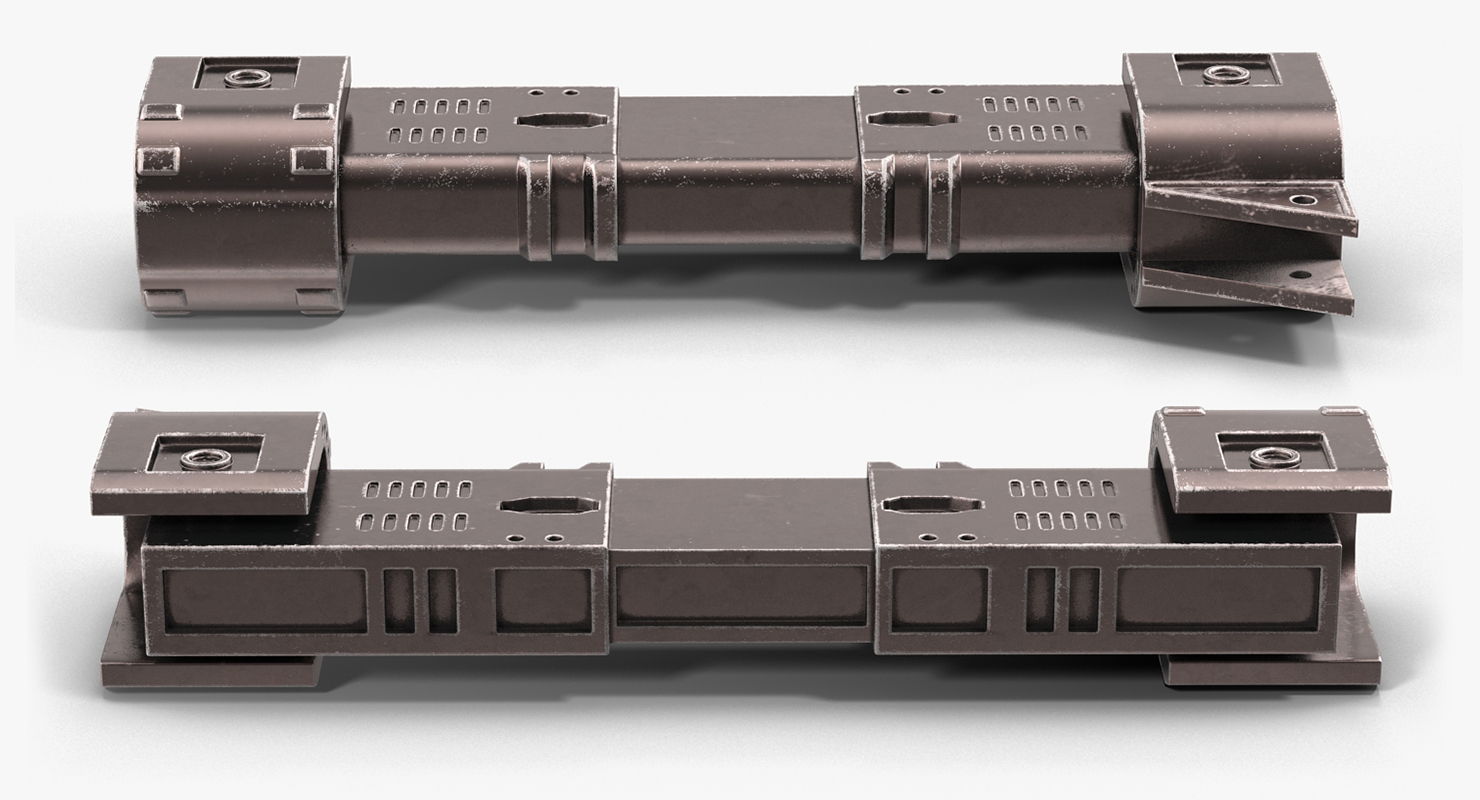 3D Anodized Ram Hydraulic Cylinders Set Sci Fi model