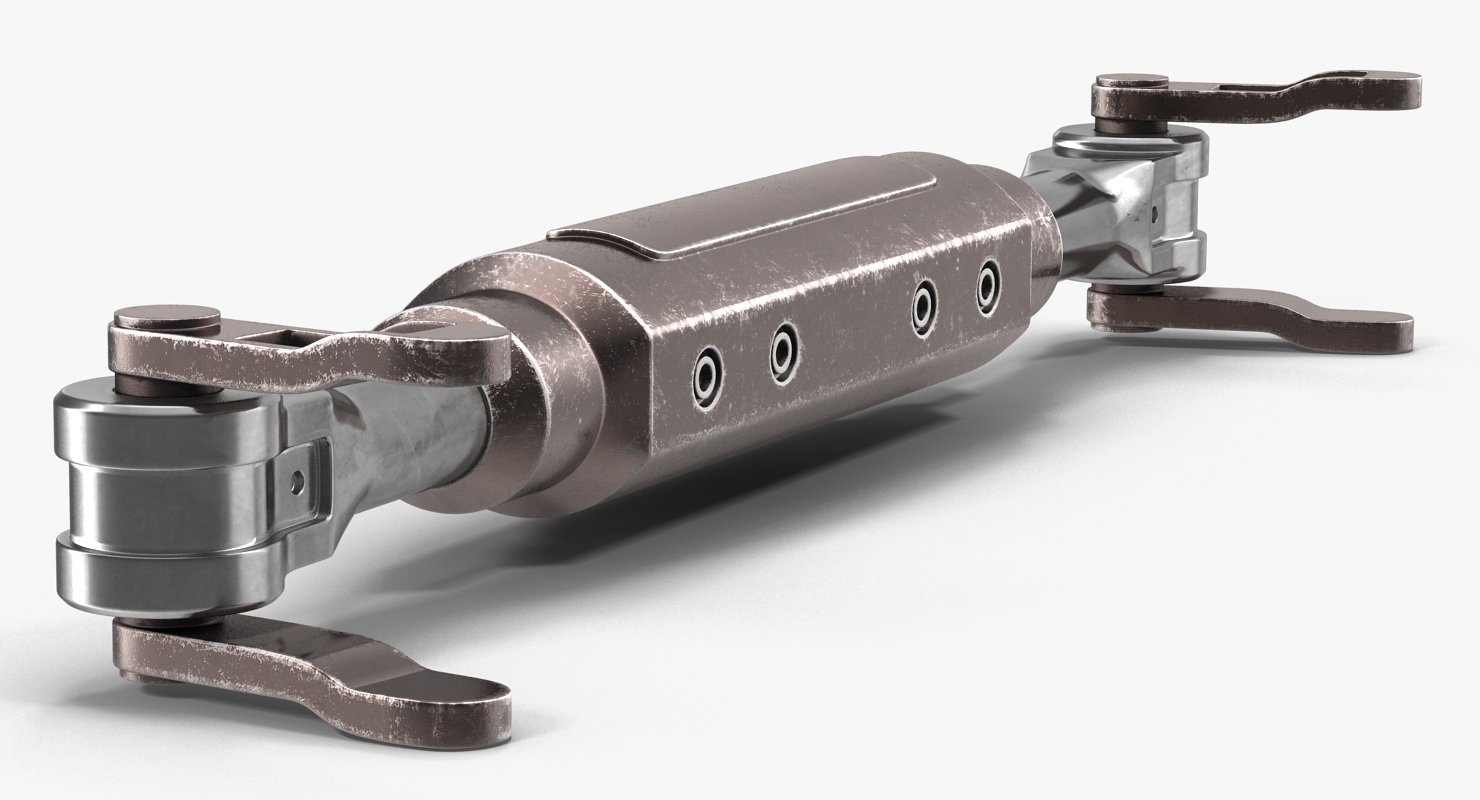 3D Anodized Ram Hydraulic Cylinders Set Sci Fi model