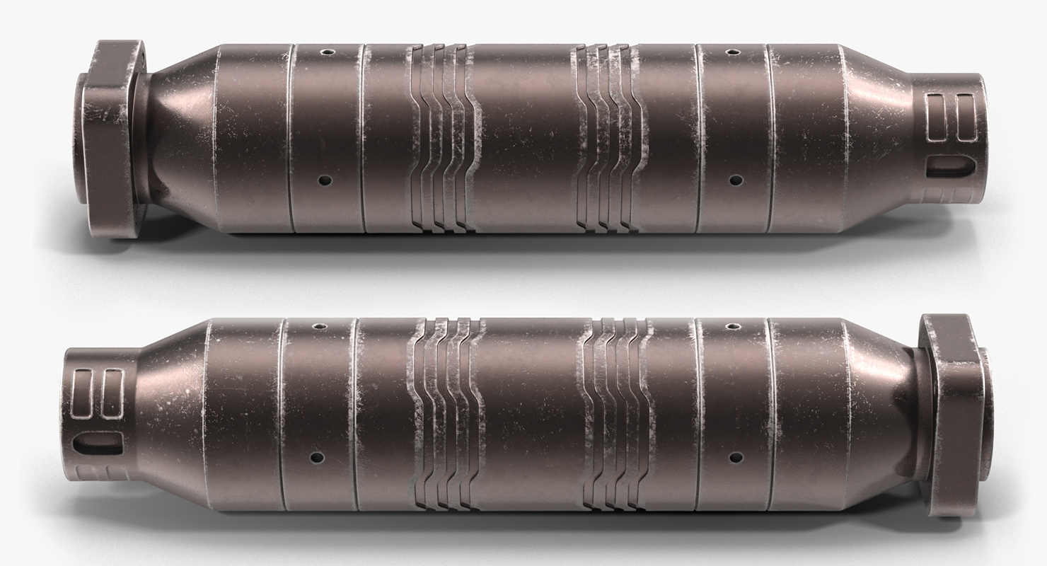 3D Anodized Ram Hydraulic Cylinders Set Sci Fi model