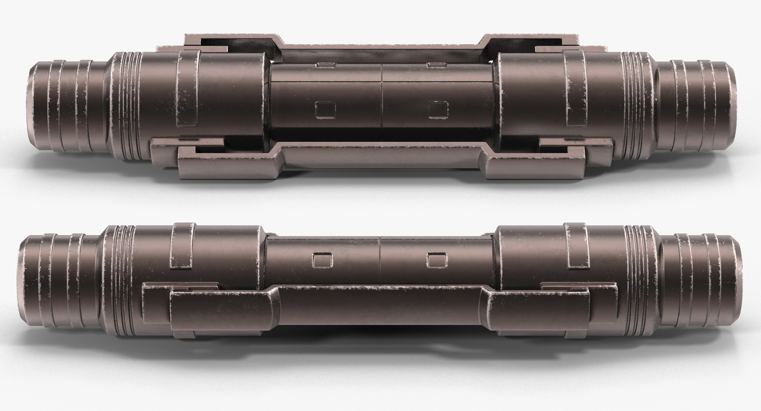 3D Anodized Ram Hydraulic Cylinders Set Sci Fi model